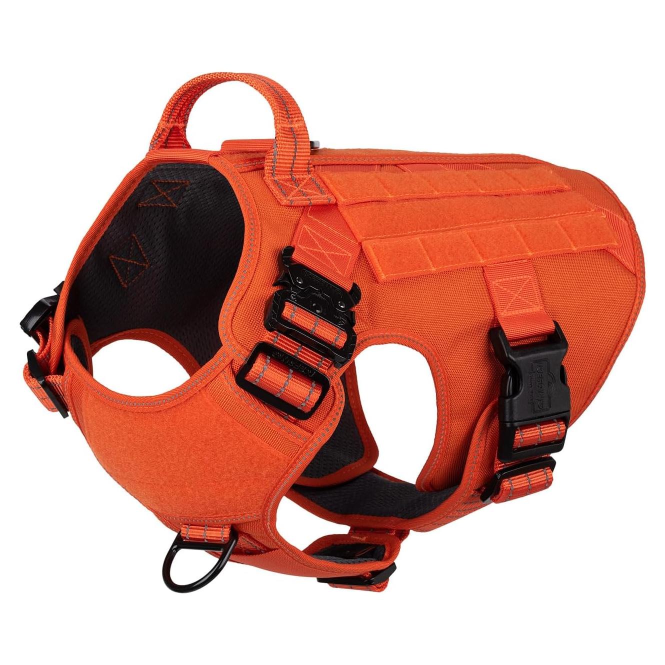 Arnés Táctico para Perros ICEFANG X-Grande Naranja MOLLE