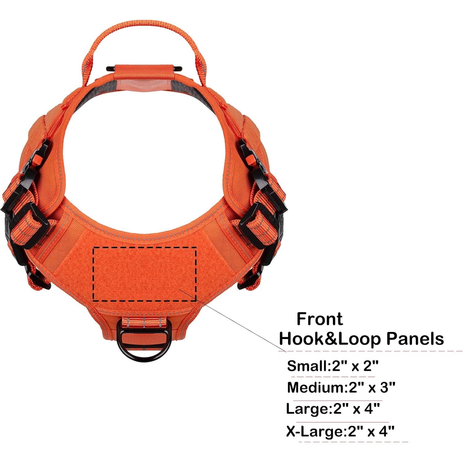 Arnés Táctico para Perros ICEFANG X-Grande Naranja MOLLE