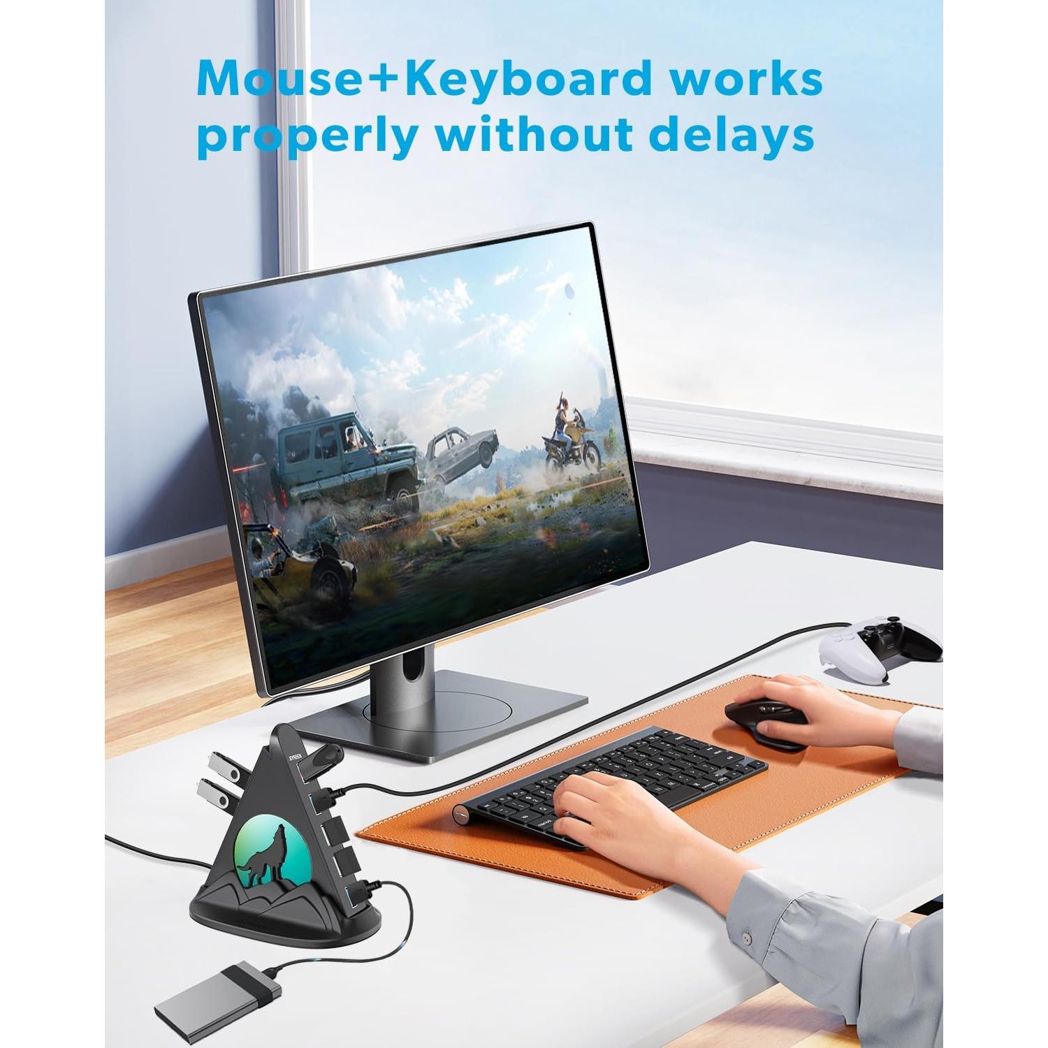 Hub USB 3.0 JoyReken de 7 Puertos con Luz RGB 0.61m