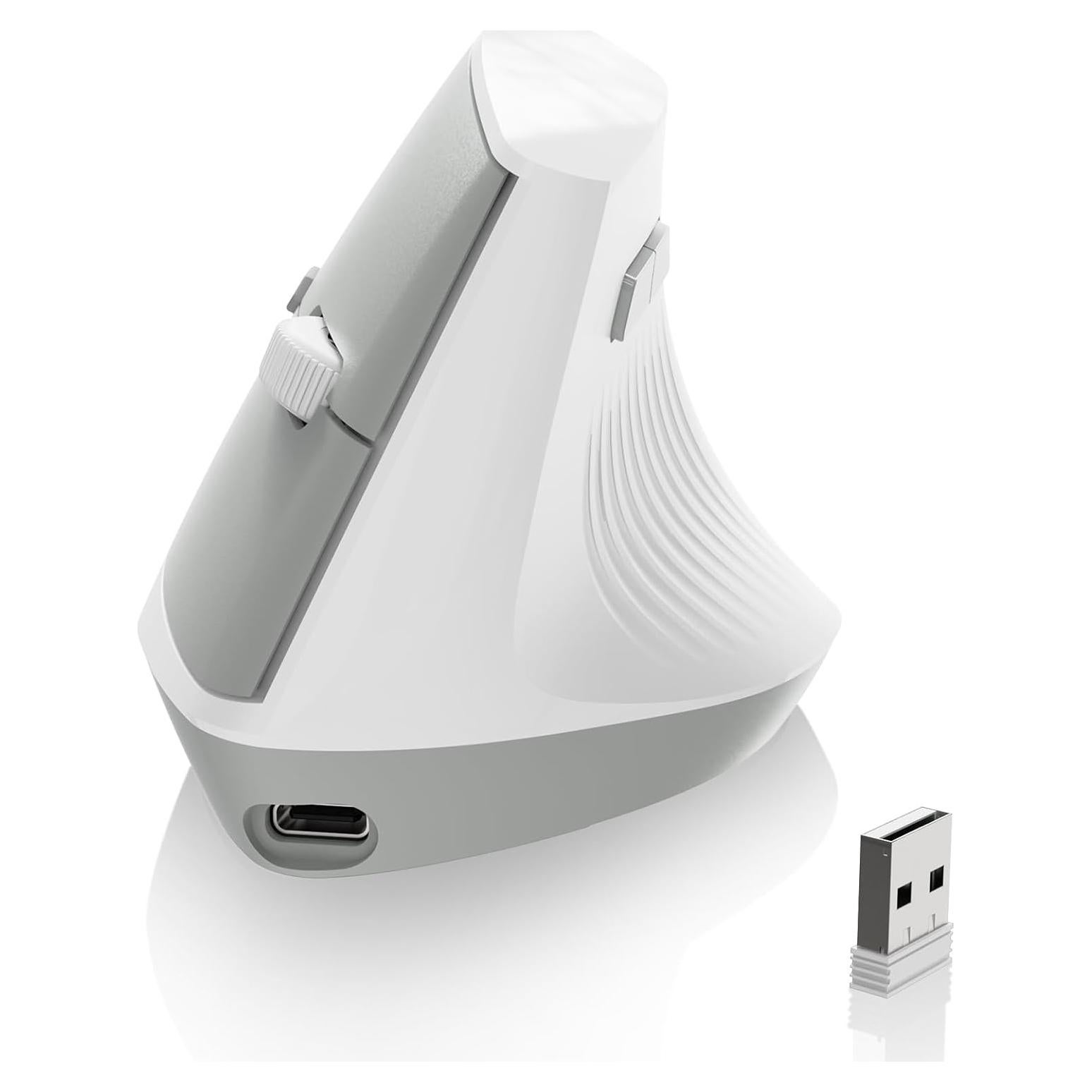 Ratón Inalámbrico A.JAZZ I300 Ergonómico Blanco 800/1200/1600 DPI