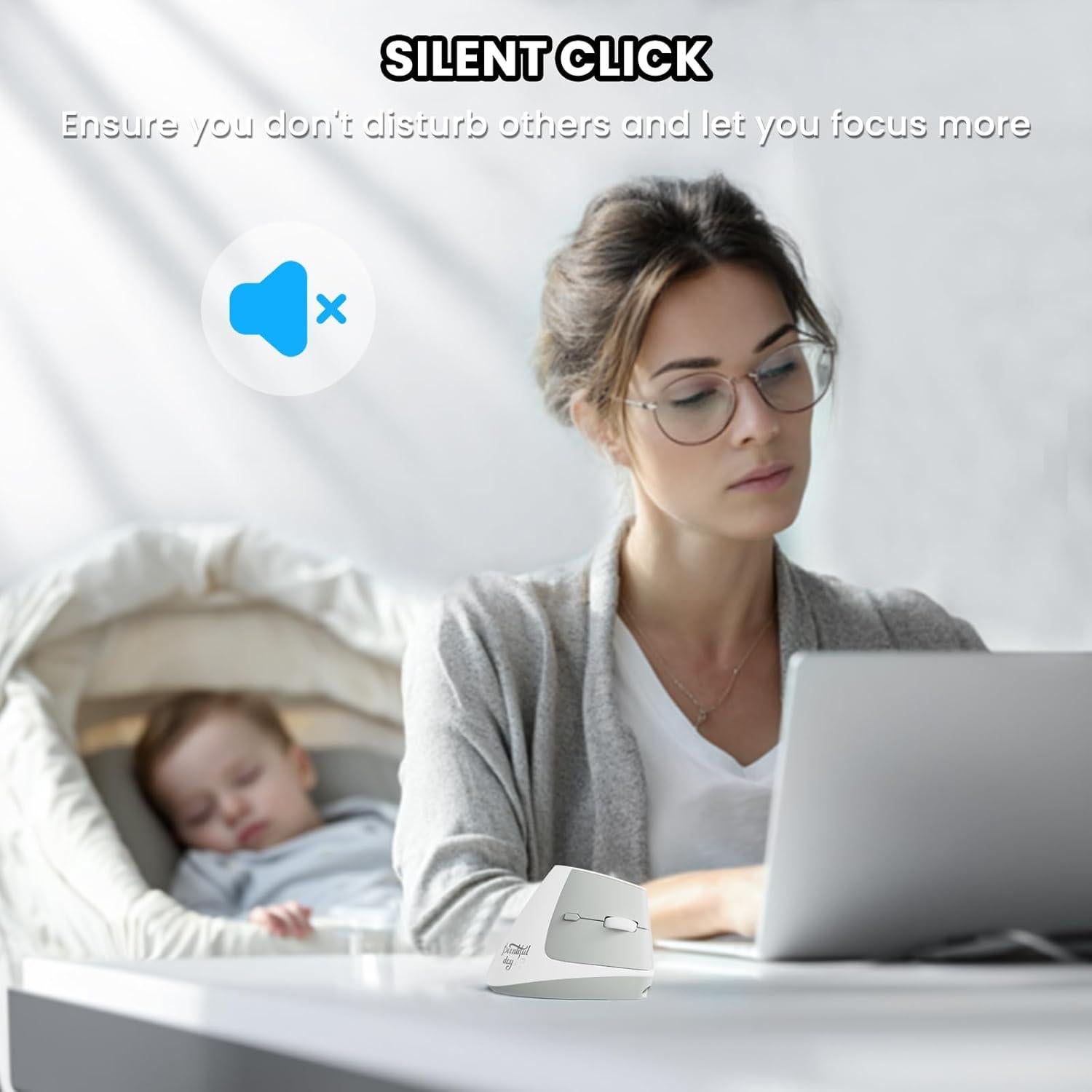 Ratón Inalámbrico A.JAZZ I300 Ergonómico Blanco 800/1200/1600 DPI