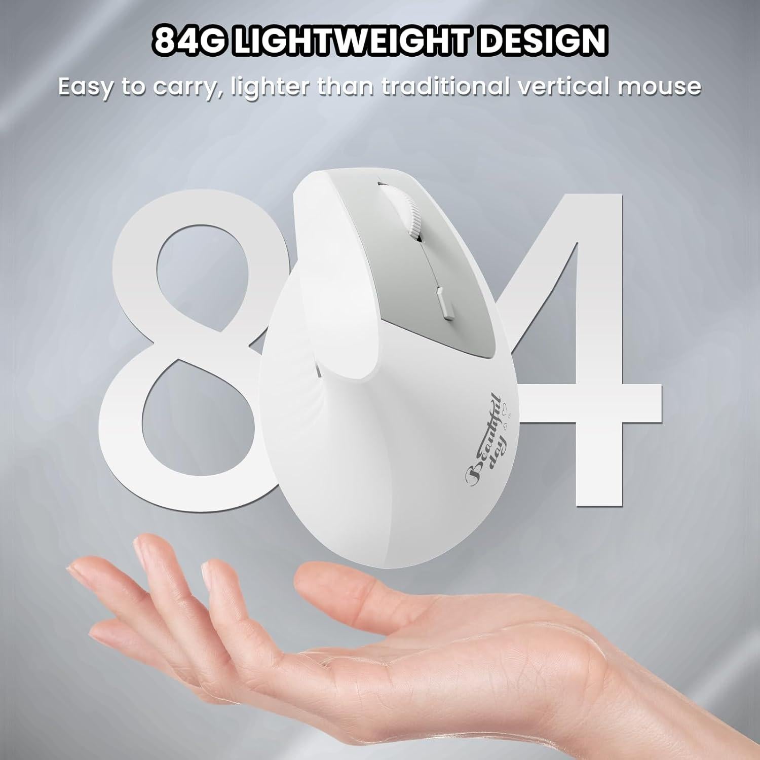 Ratón Inalámbrico A.JAZZ I300 Ergonómico Blanco 800/1200/1600 DPI