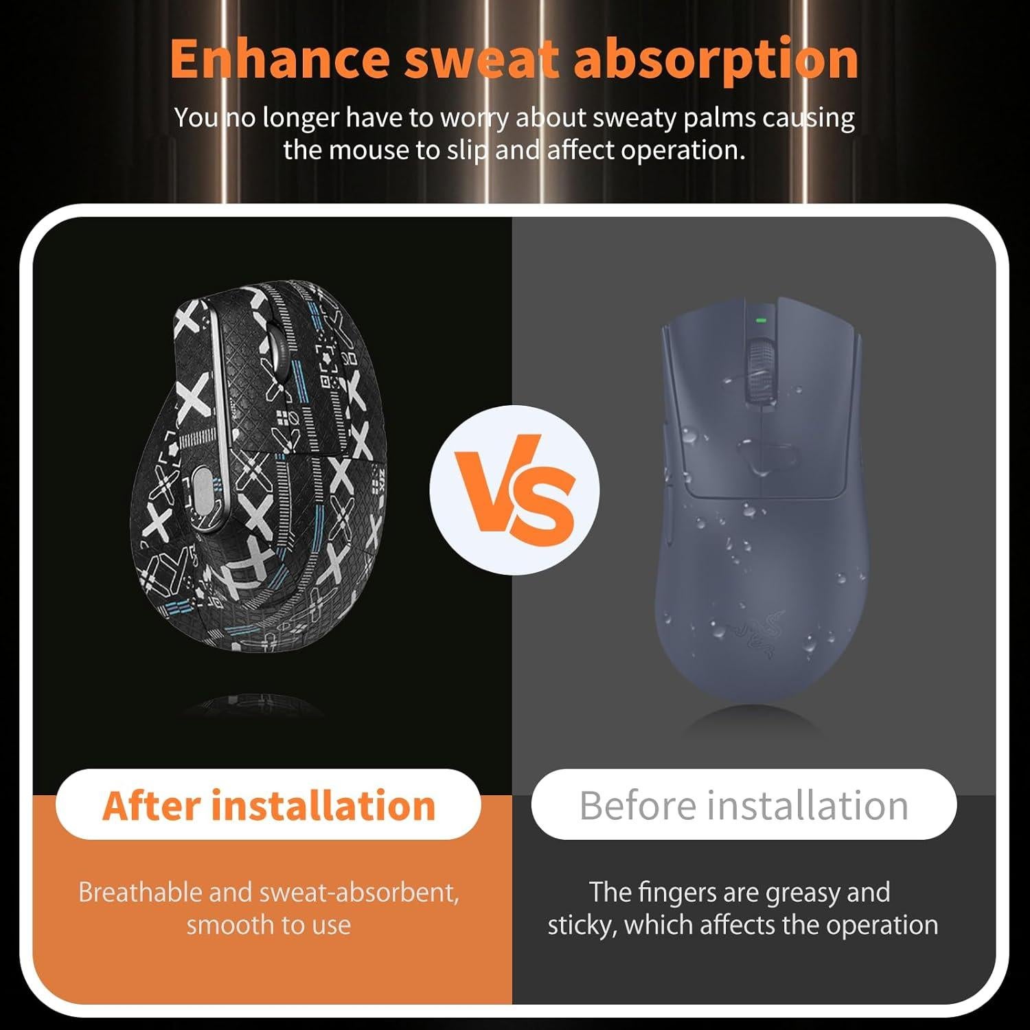 Cinta de agarre y patines para mouse Logitech MX Vertical