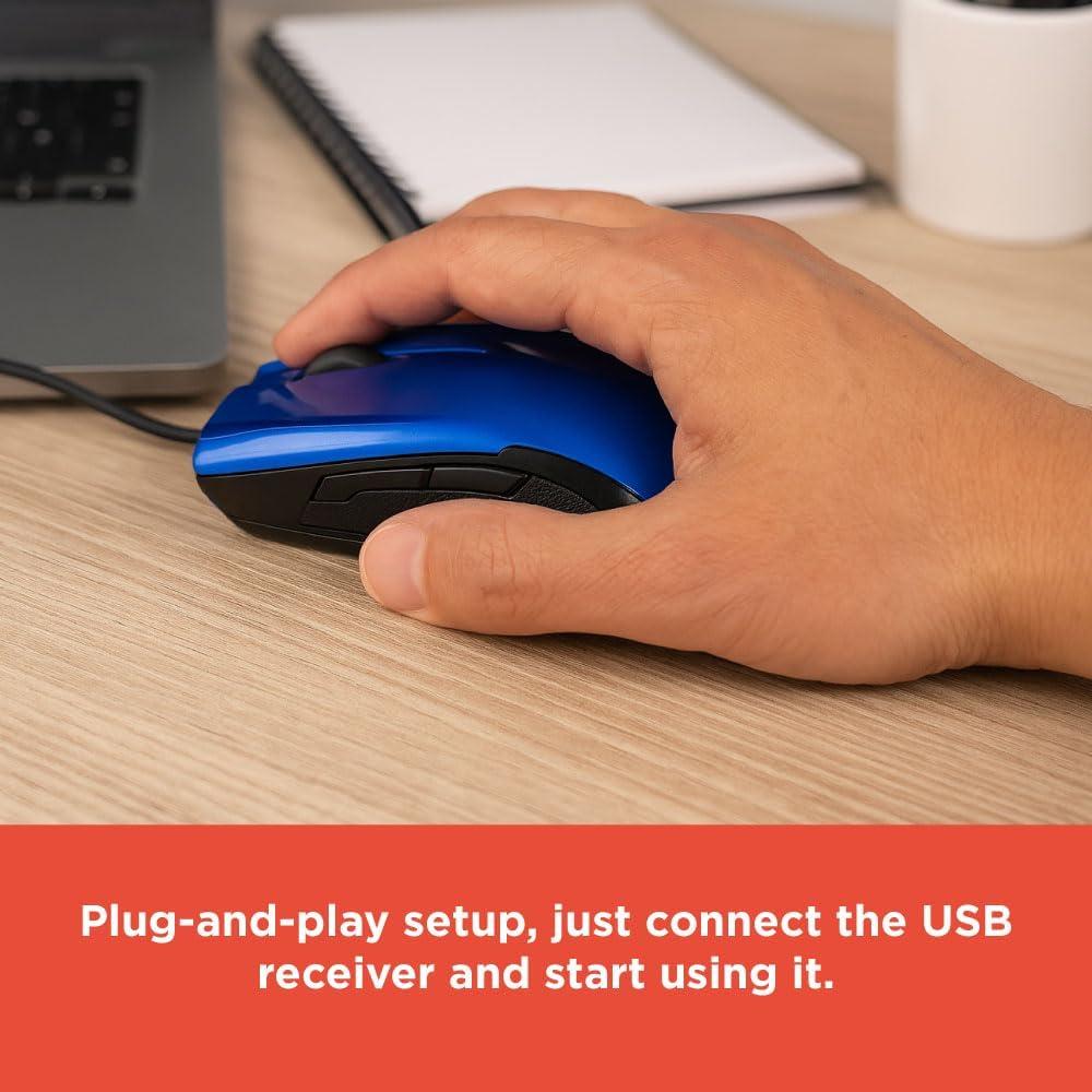 Mouse Óptico Ergonómico RadioShack Azul 1200 DPI USB