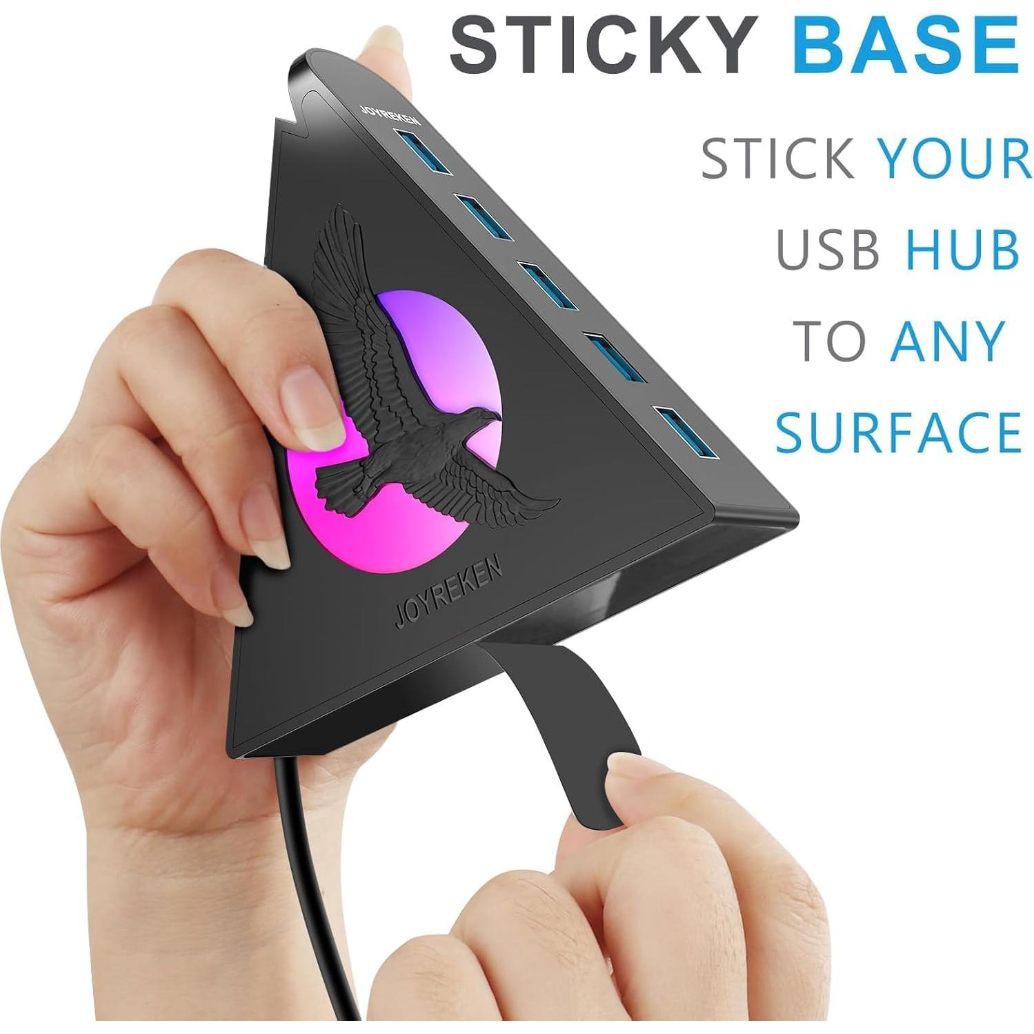 Hub USB 3.0 JoyReken de 7 Puertos con Luz RGB 0.61m