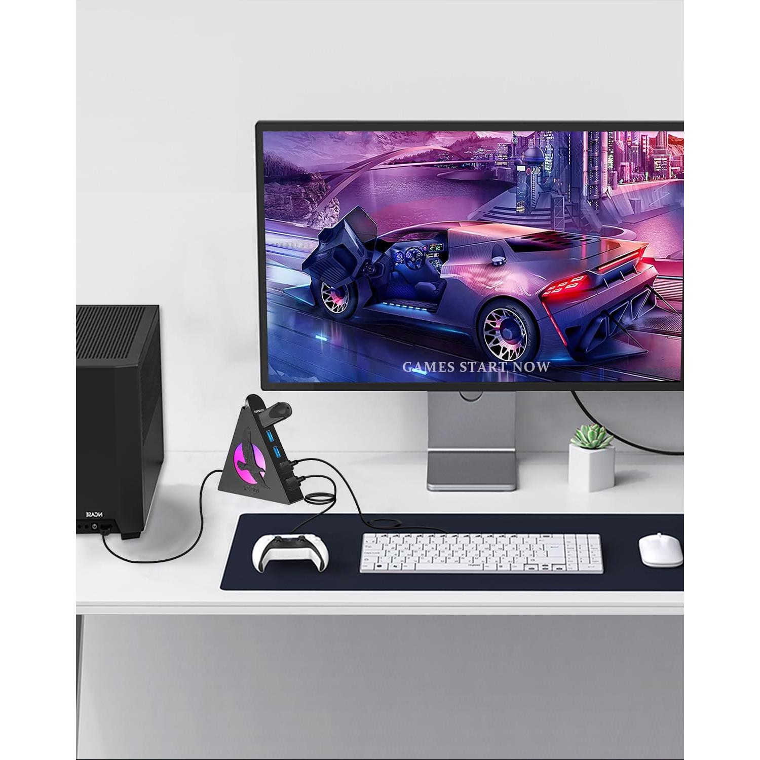 Hub USB 3.0 JoyReken de 7 Puertos con Luz RGB 0.61m