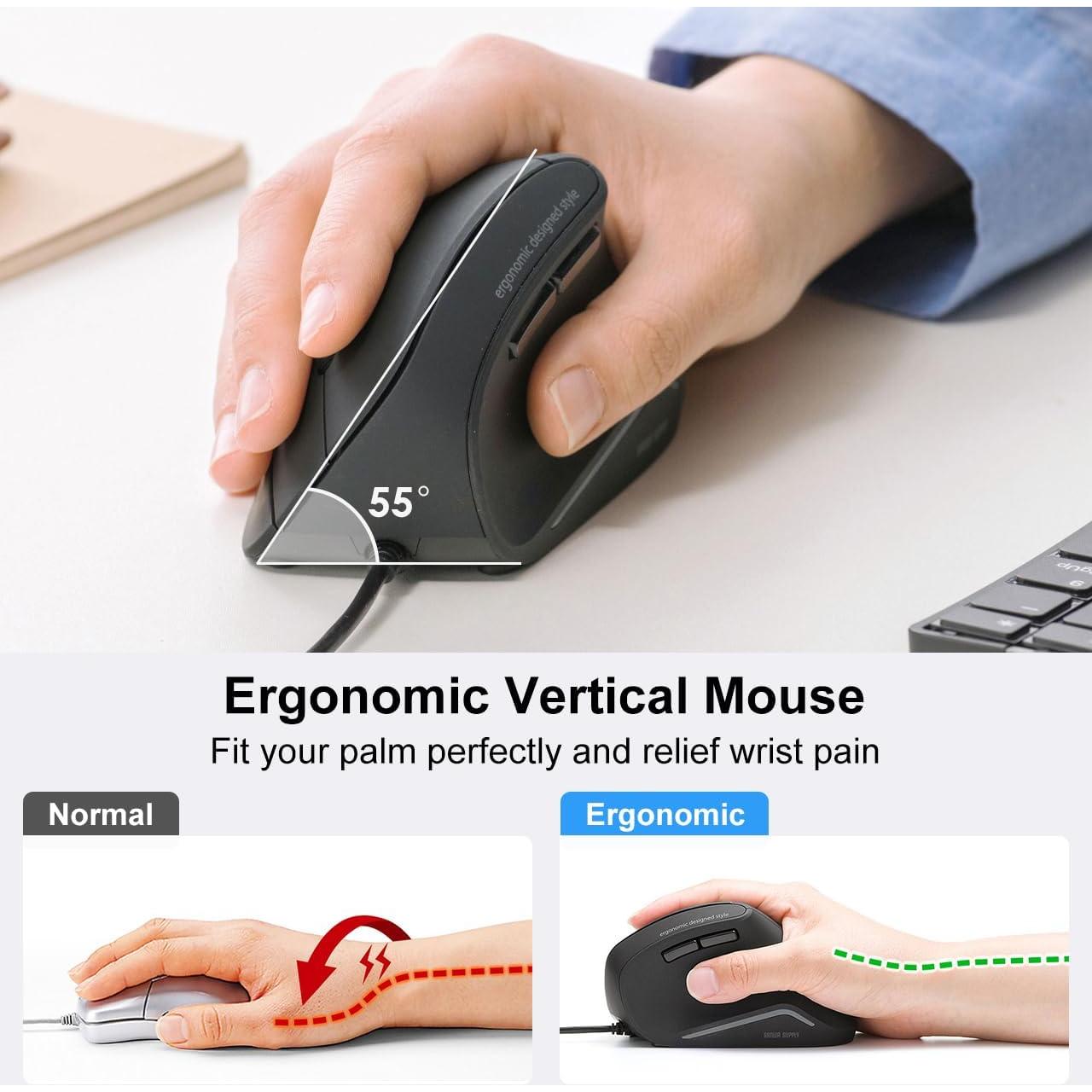 Conjunto Ratón Ergonómico Silencioso SANWA ERG9N + Teclado Bluetooth