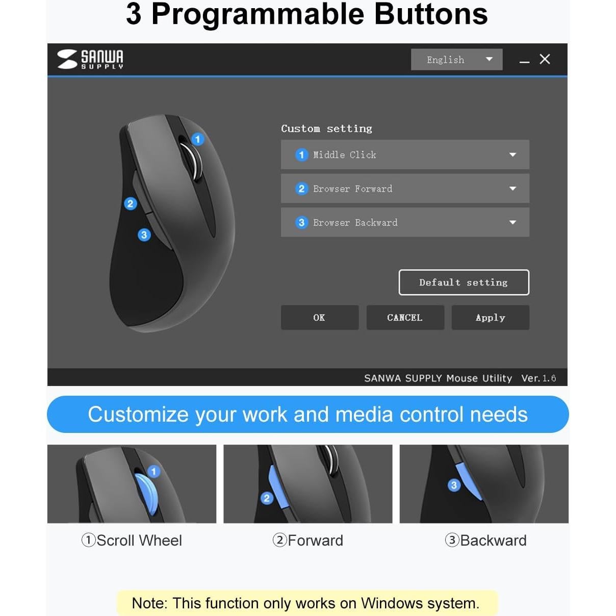Conjunto Ratón Ergonómico Silencioso SANWA ERG9N + Teclado Bluetooth