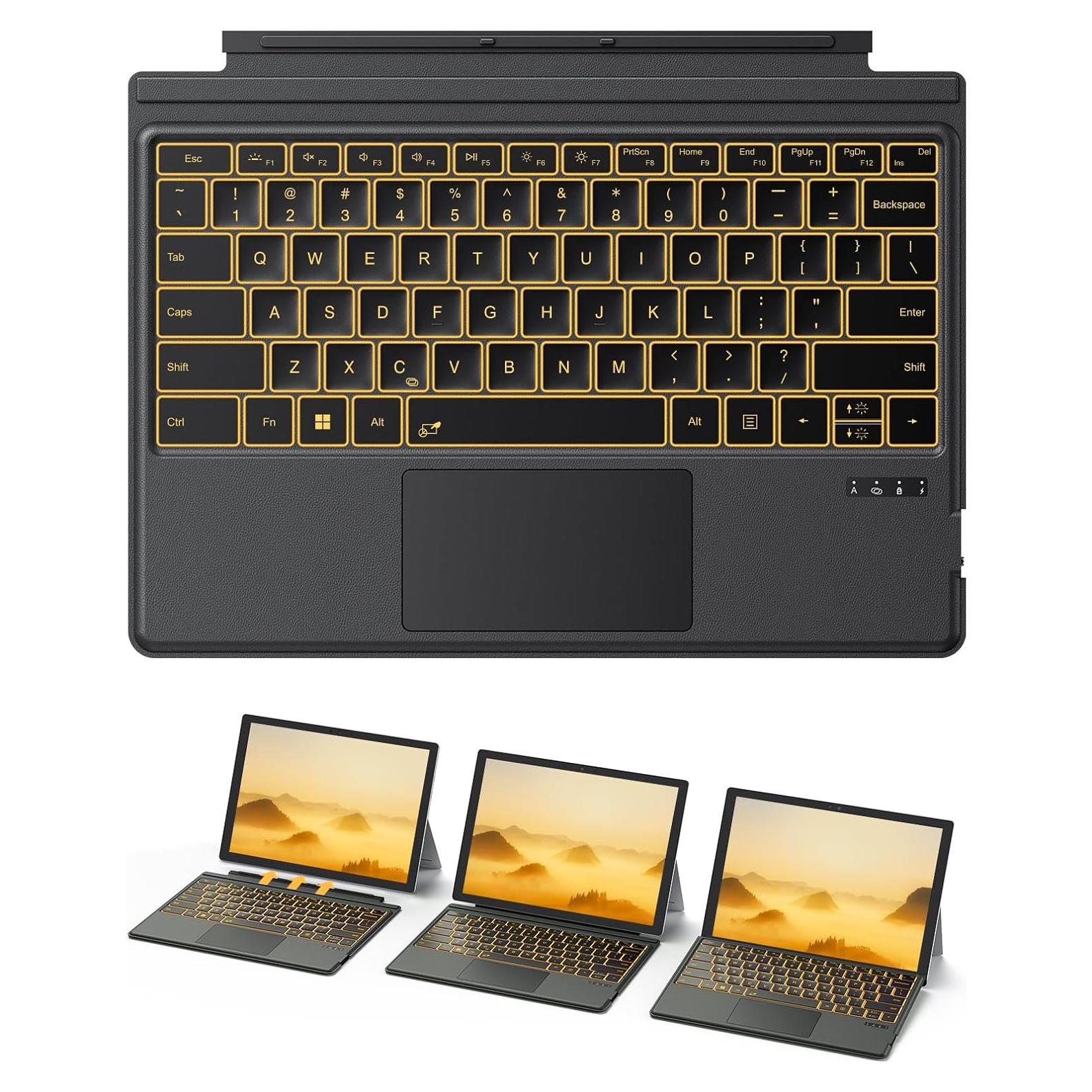 Teclado Bluetooth TECURS para Surface Pro 3-7, 12.3" Retroiluminado