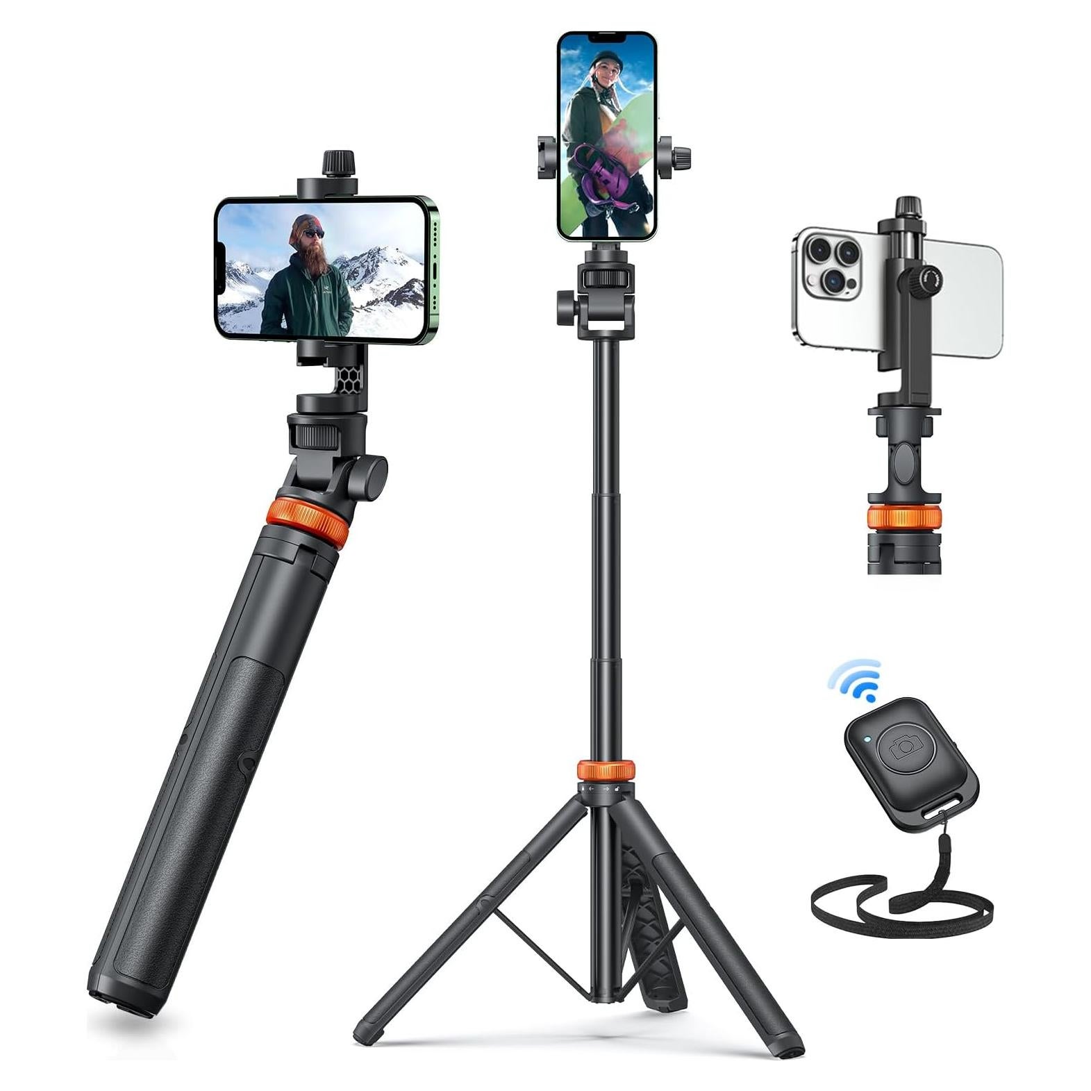 Trípode Extensible EUCOS para Teléfono 157 cm Control Remoto