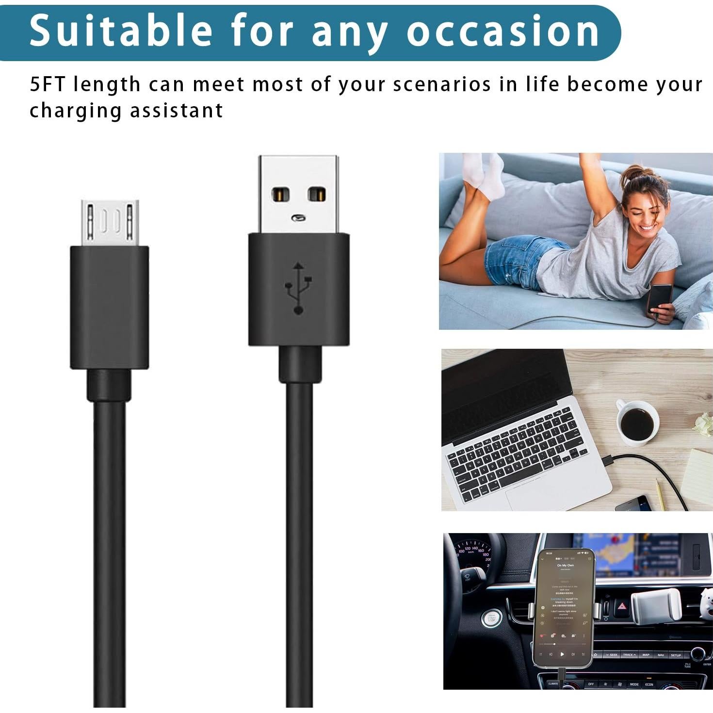 Cable de carga USB A a C 1.52m DIIMO para Logitech y Turtle Beach