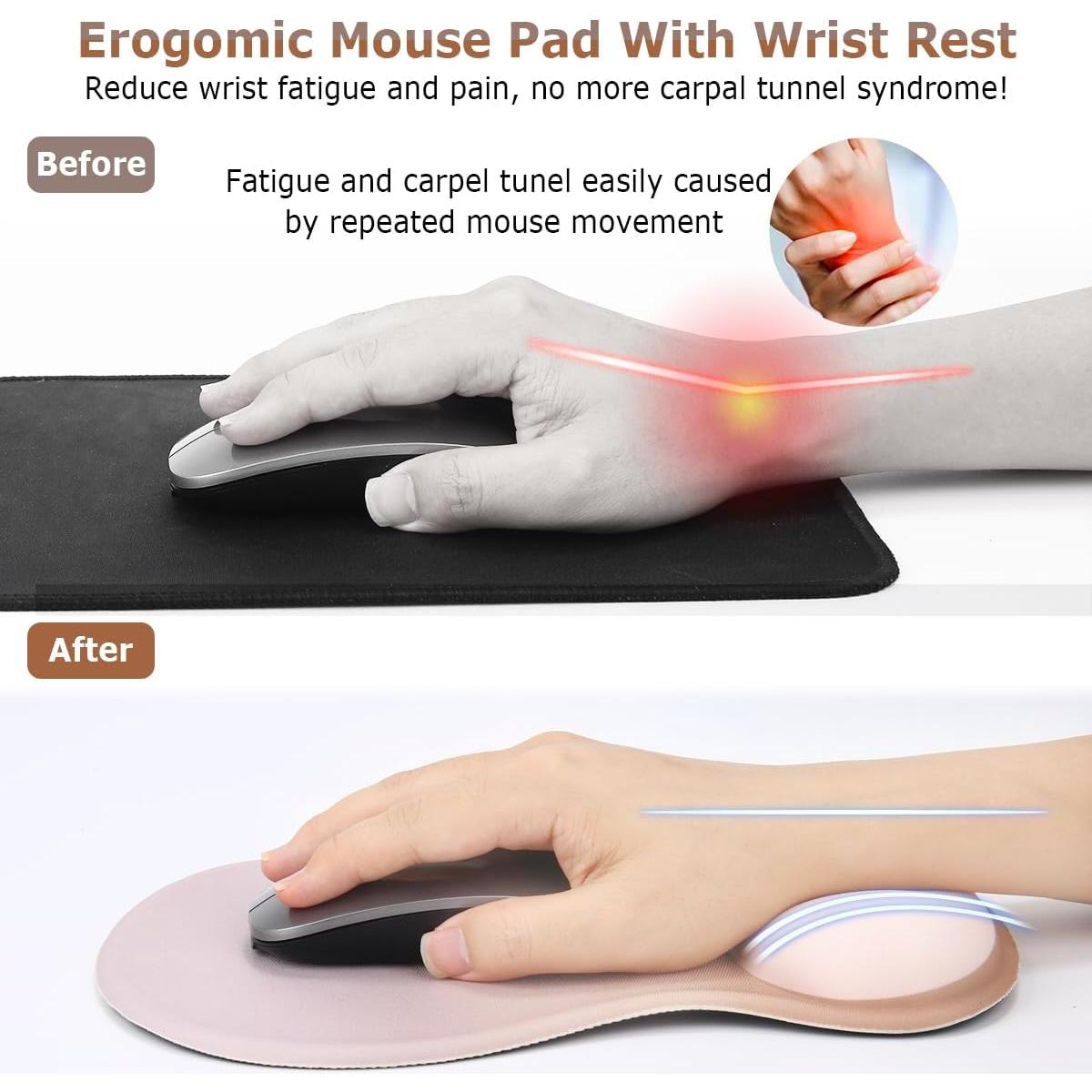 Almohadilla de Muñeca de Gel ABRONDA Albaricoque 26x19 cm