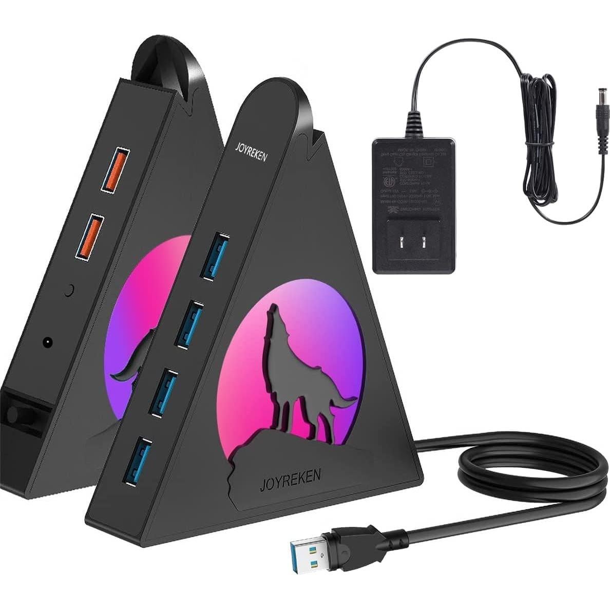 Hub USB 3.0 JoyReken de 6 Puertos con Carga Rápida y RGB