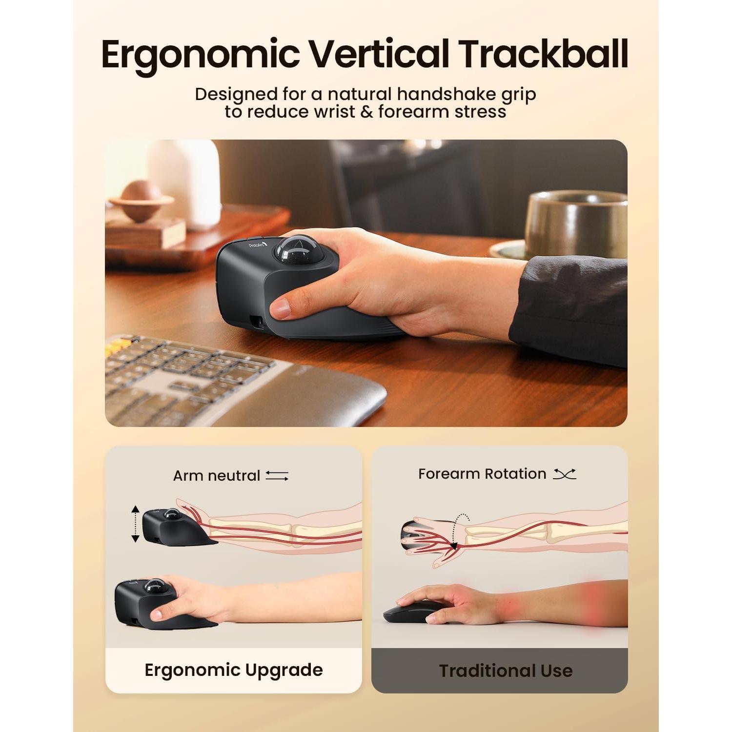 Teclado Ergonómico Inalámbrico ProtoArc EK01 Plus y Ratón Vertical EM05