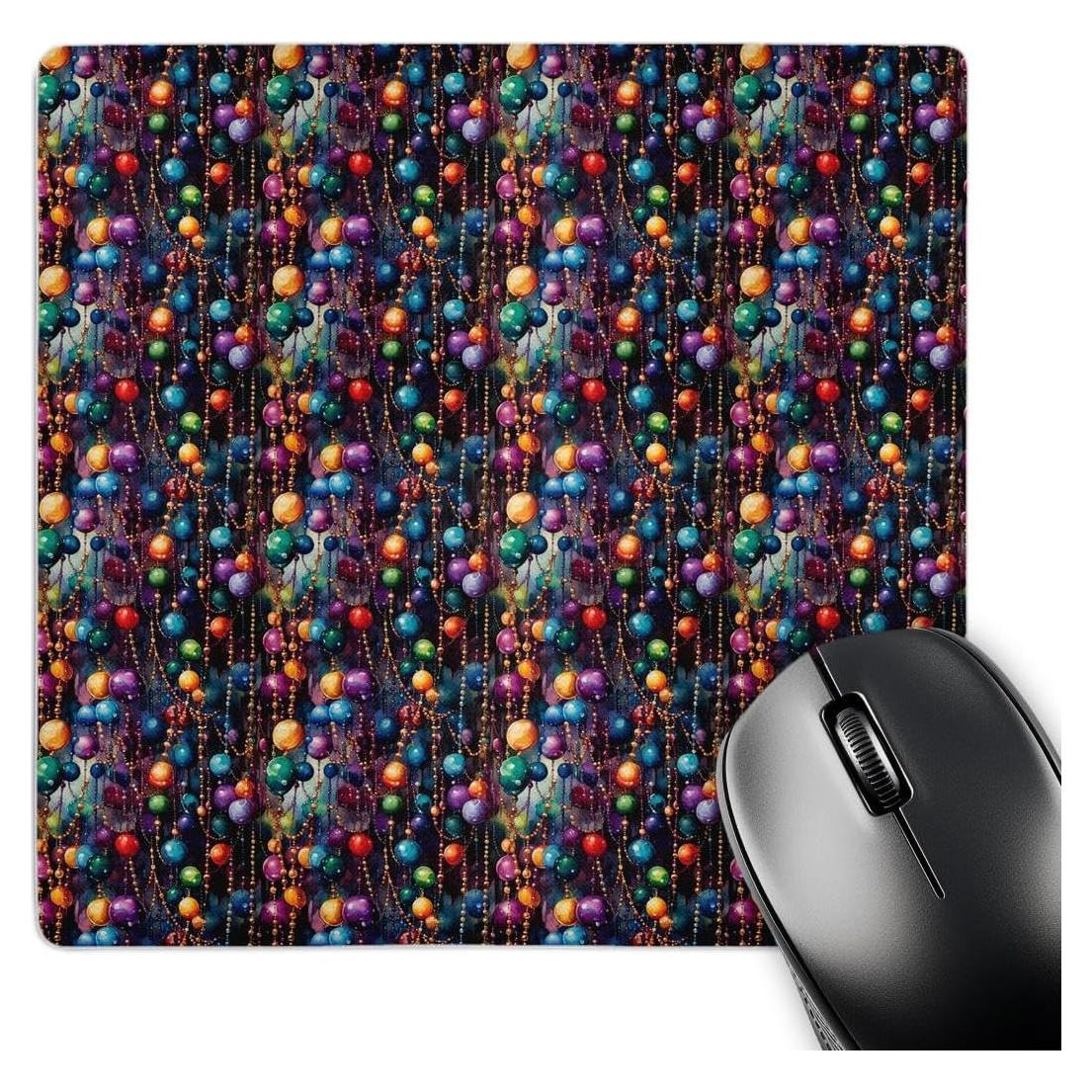 Alfombrilla de Ratón 3dRose Multicolor Mardi Gras 20.32x20.32 cm