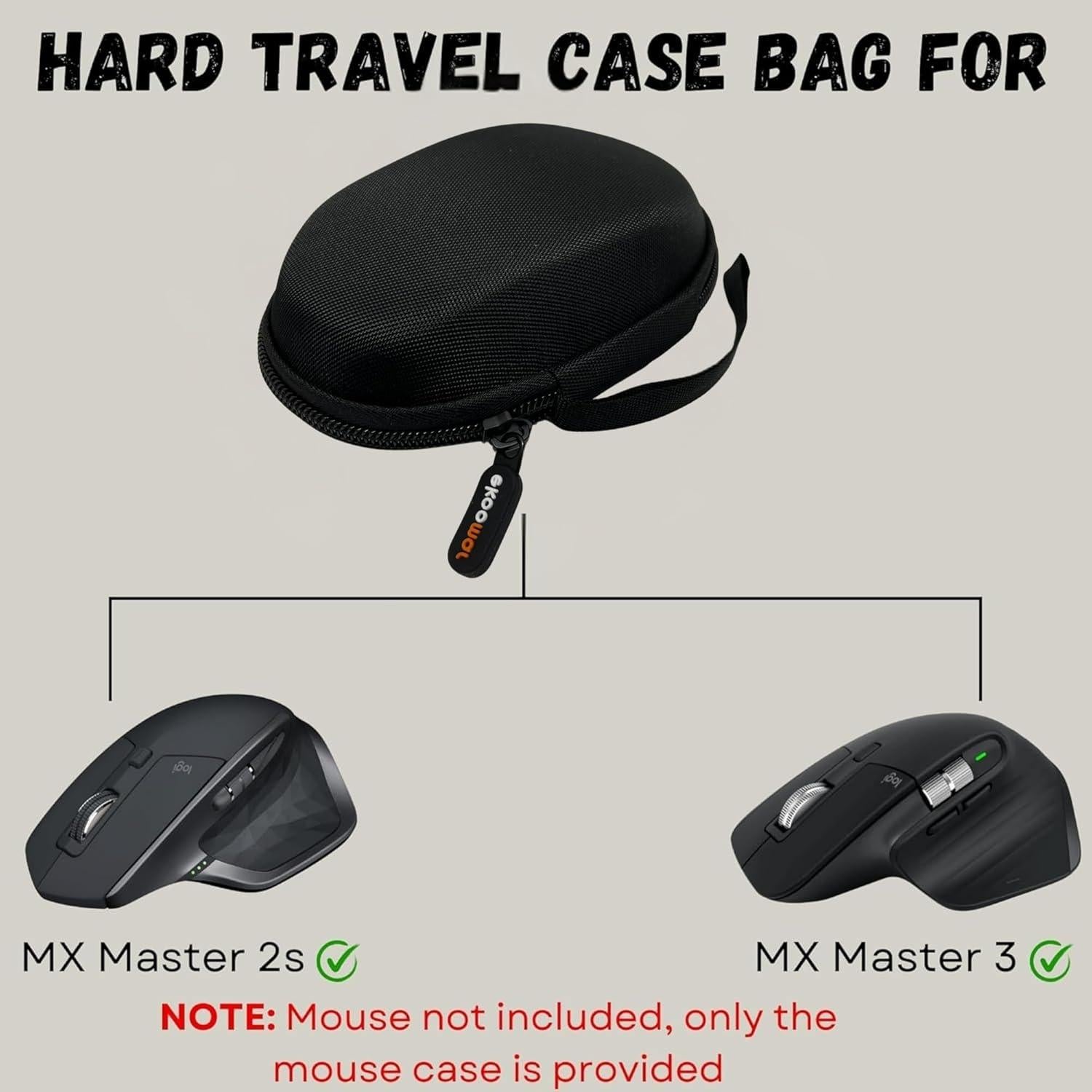Funda de viaje dura Ekoomar para ratón MX Master 3 y 2S