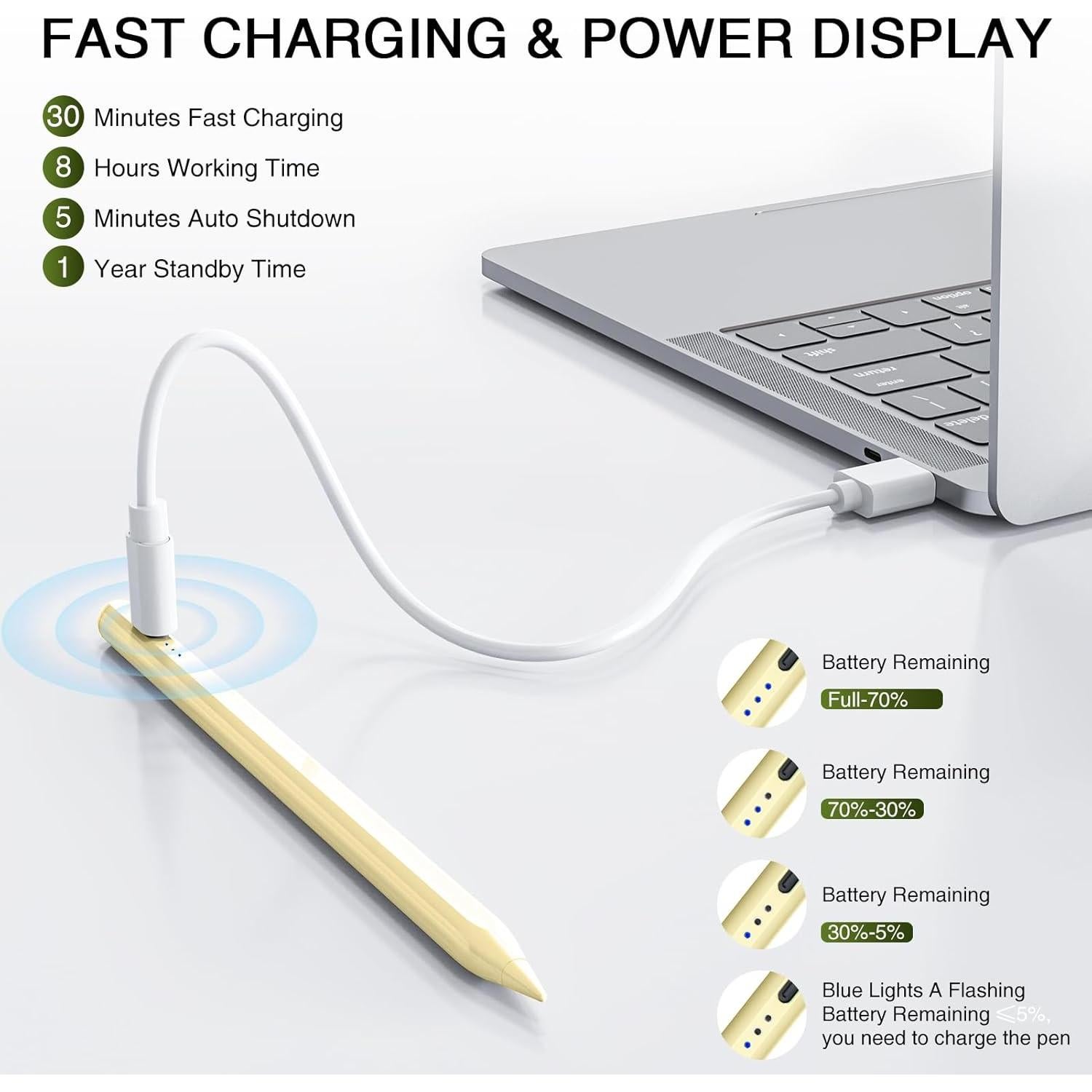 Lápiz para iPad HATOKU 1ra Gen. Carga Rápida Amarillo