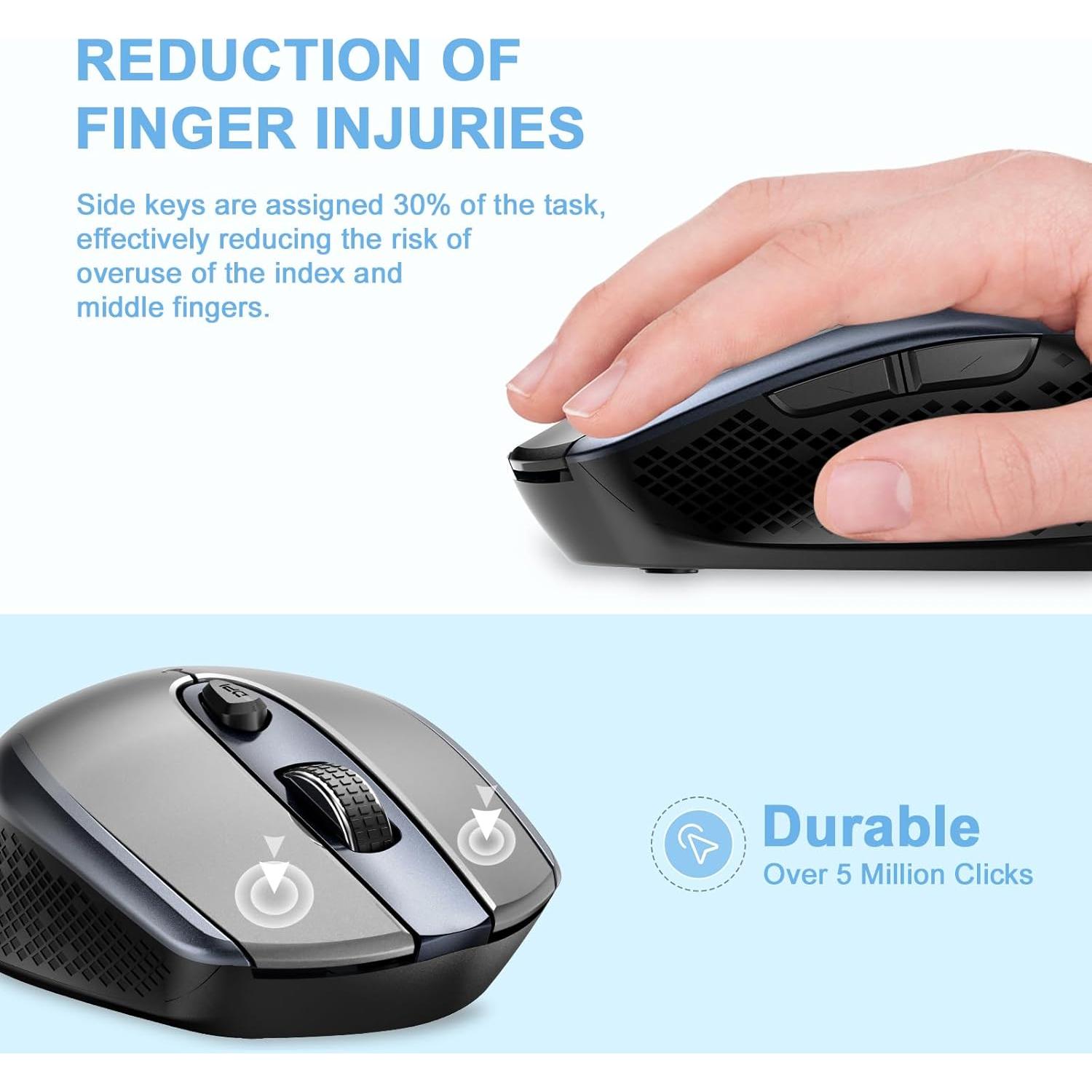 Ratón Inalámbrico Silencioso Cimetech TM004 - Gris, 3 DPI