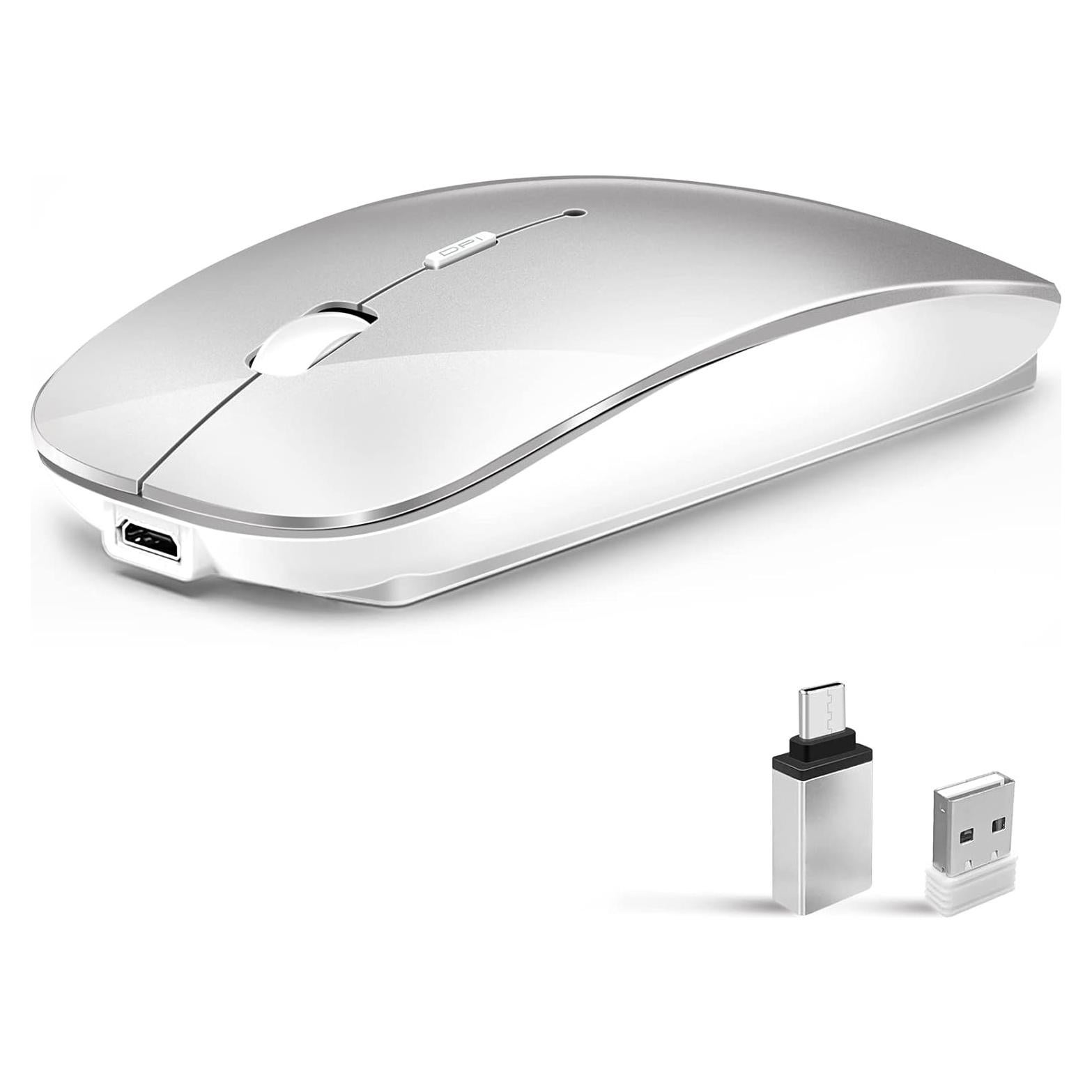 Ratón Inalámbrico Vxeei Plata Doble Modo Bluetooth 5.2 USB