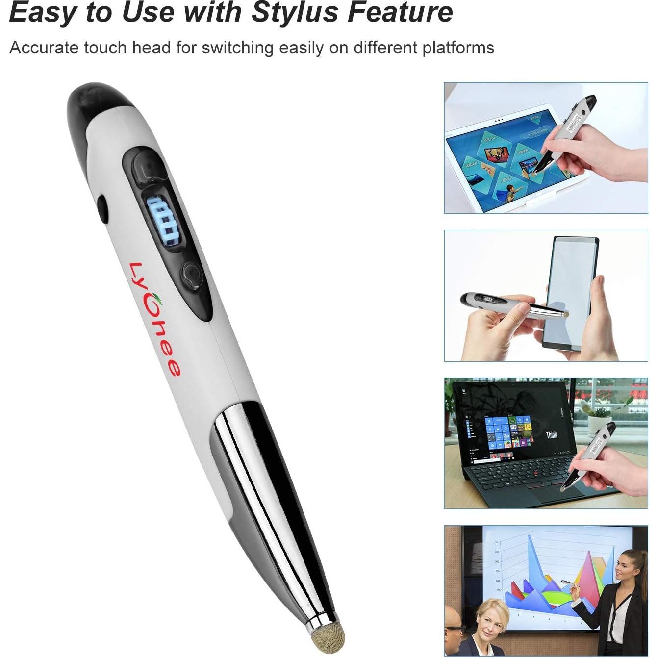Ratón óptico ergonómico recargable Lychee gris con stylus