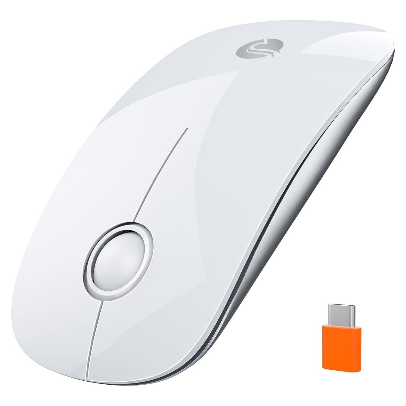 RAPIQUE R306C Ratón Inalámbrico USB-C Blanco, Silencioso, 3 DPI