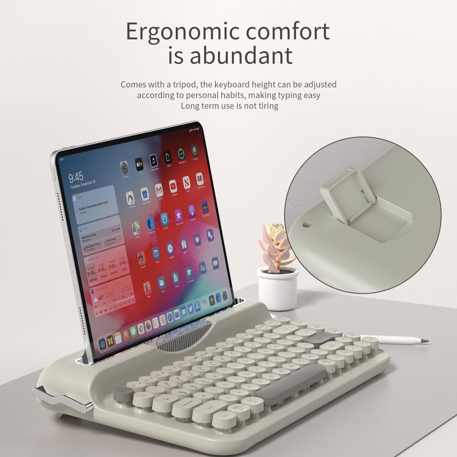 Teclado Inalámbrico Retro Ajazz AF84 con Soporte para Dispositivos