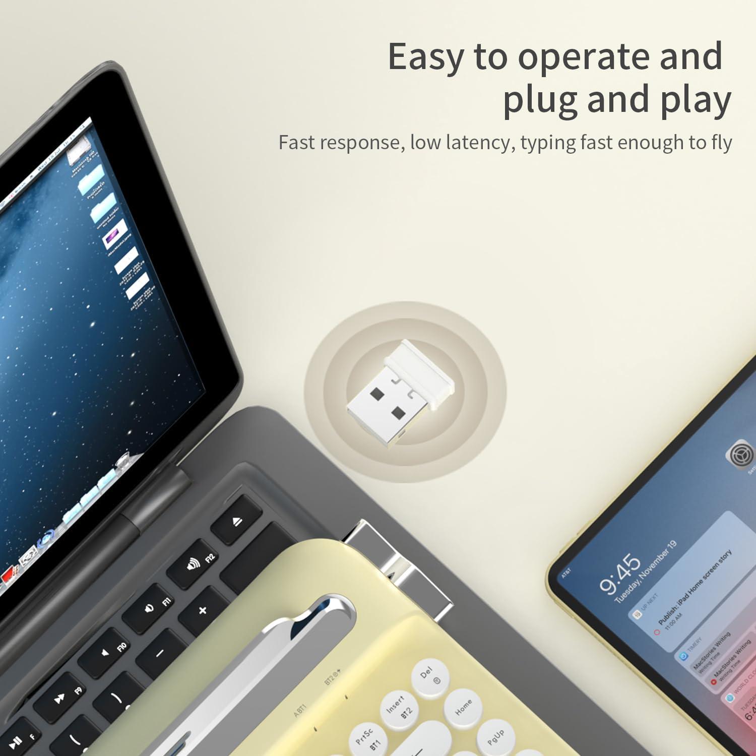 Teclado Inalámbrico Retro Ajazz AF84 con Soporte para Dispositivos