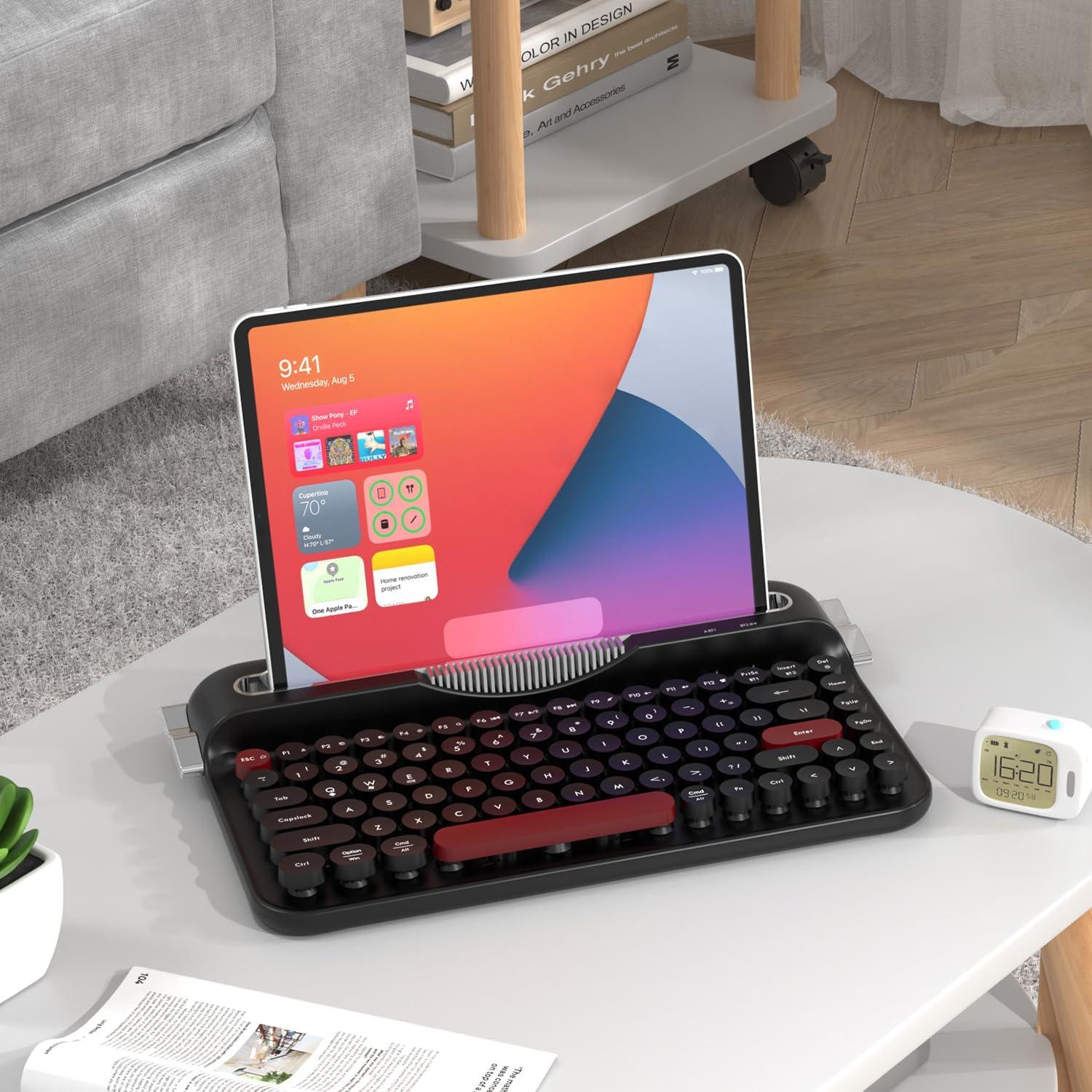 Teclado Inalámbrico Retro Ajazz AF84 con Soporte para Dispositivos