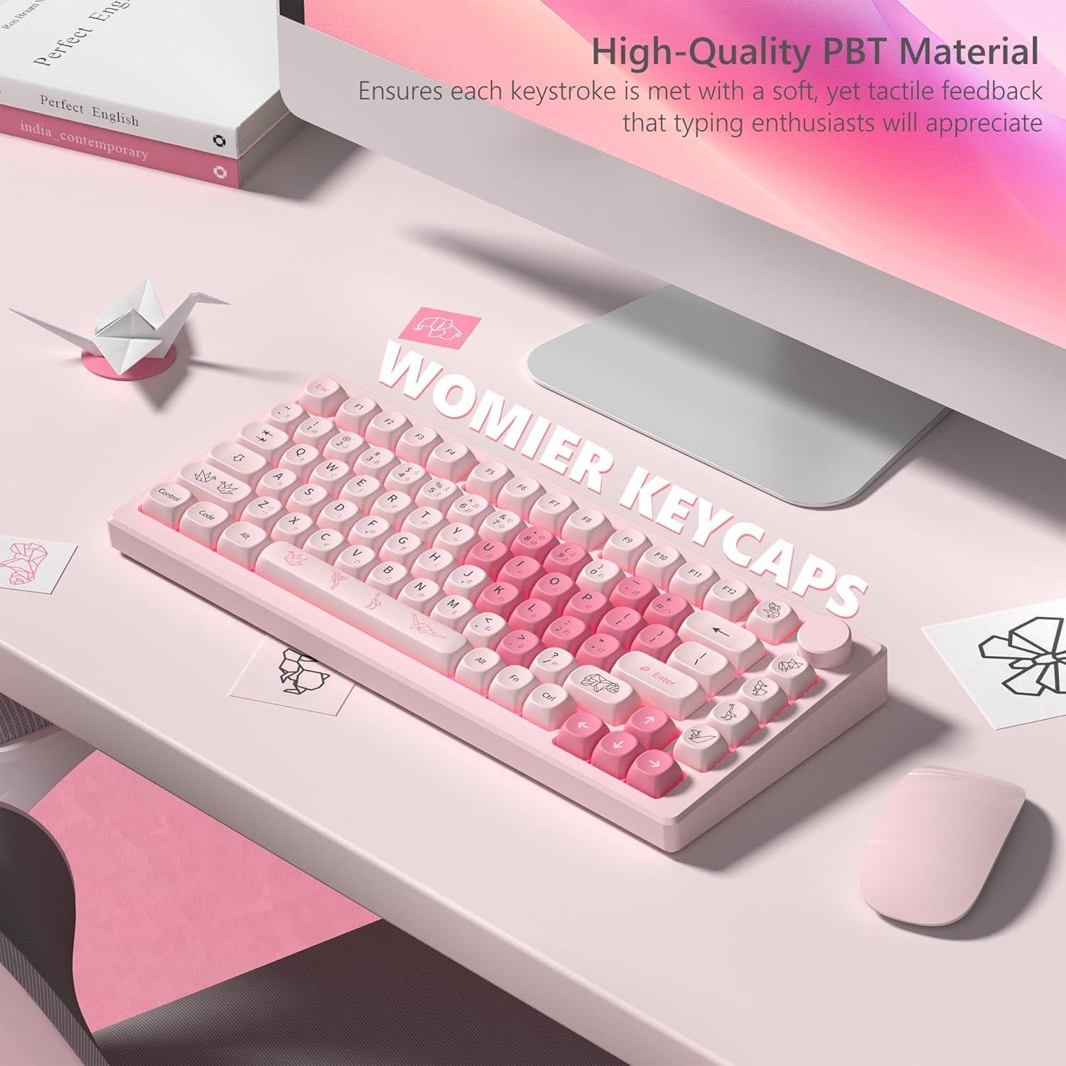 Juego de Teclas Womier MOA Love Rosa PBT 130 Teclas