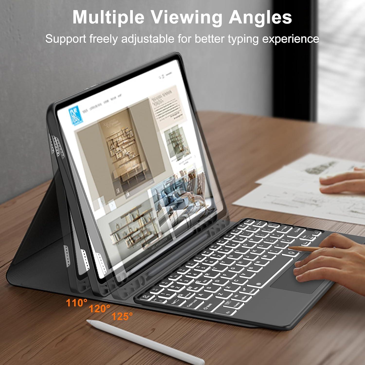 Funda de Teclado AMOUOGOEY para Samsung Galaxy Tab A9+ 11"