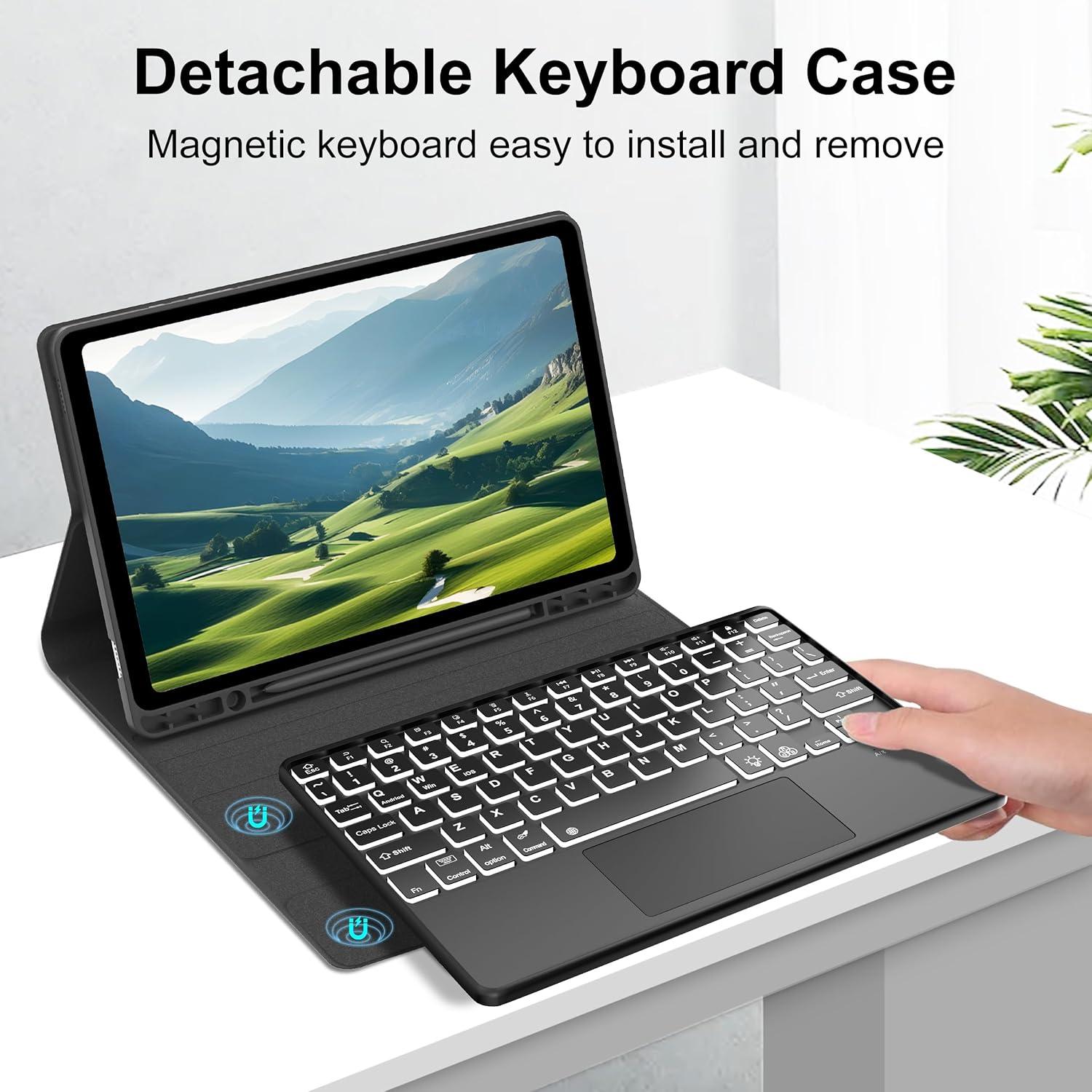 Funda de Teclado AMOUOGOEY para Samsung Galaxy Tab A9+ 11"