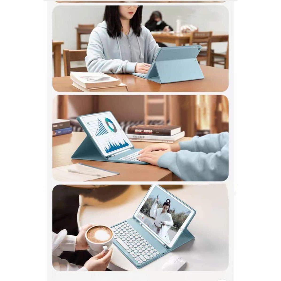 Funda con Teclado Bluetooth para Galaxy Tab A8 10.5" 2022 Azul