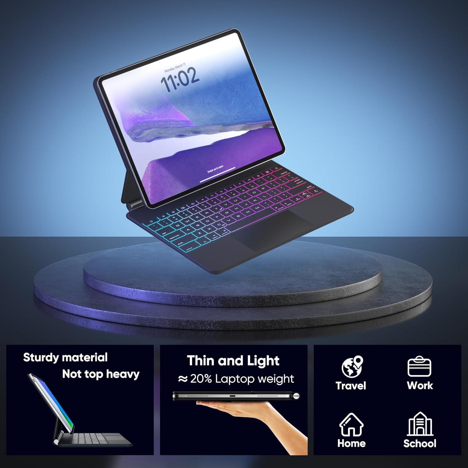 Funda de Teclado doqo Magic para iPad Pro 12.9 y Air 13