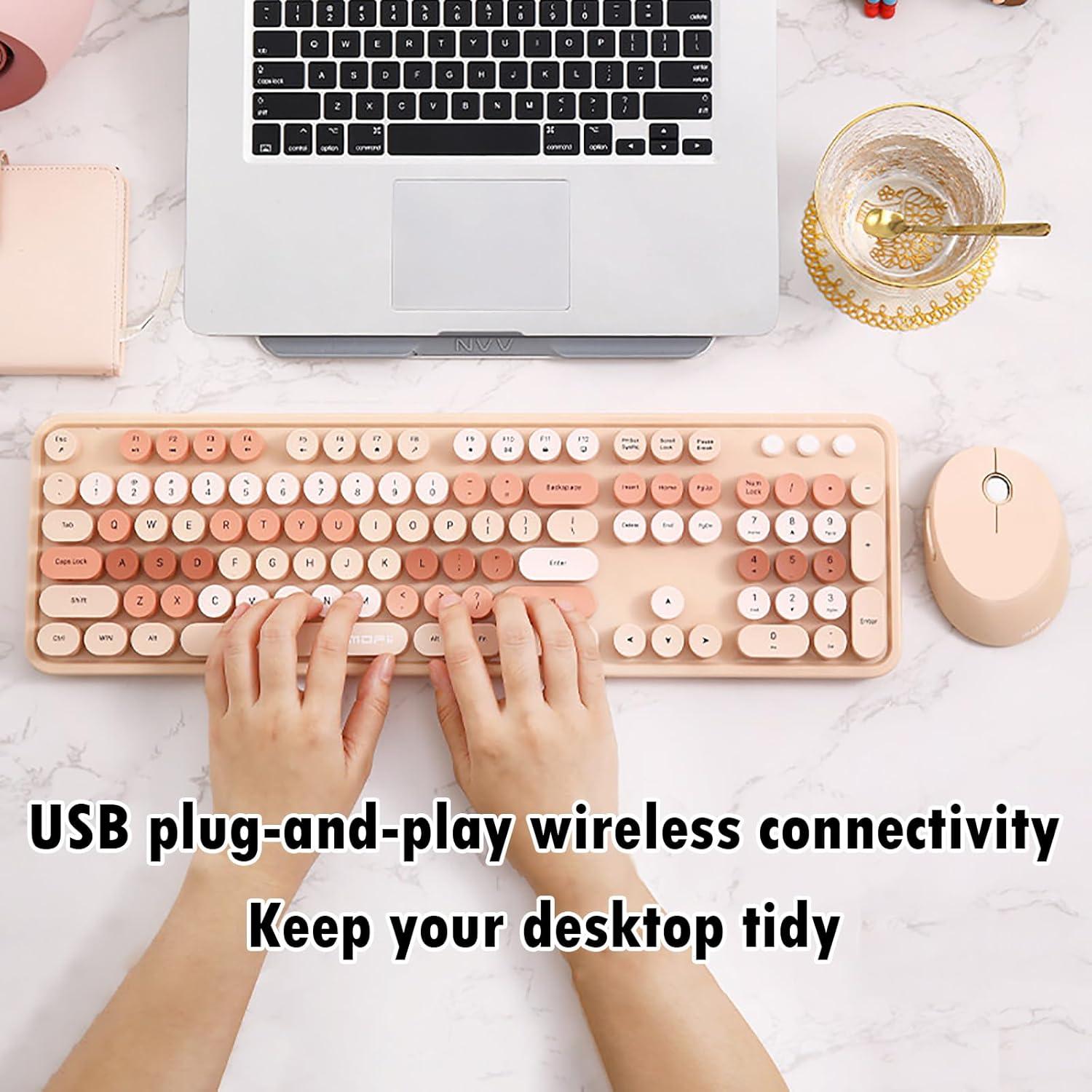 Combo Teclado y Ratón Inalámbrico Lomiluskr 2.4G Colorido