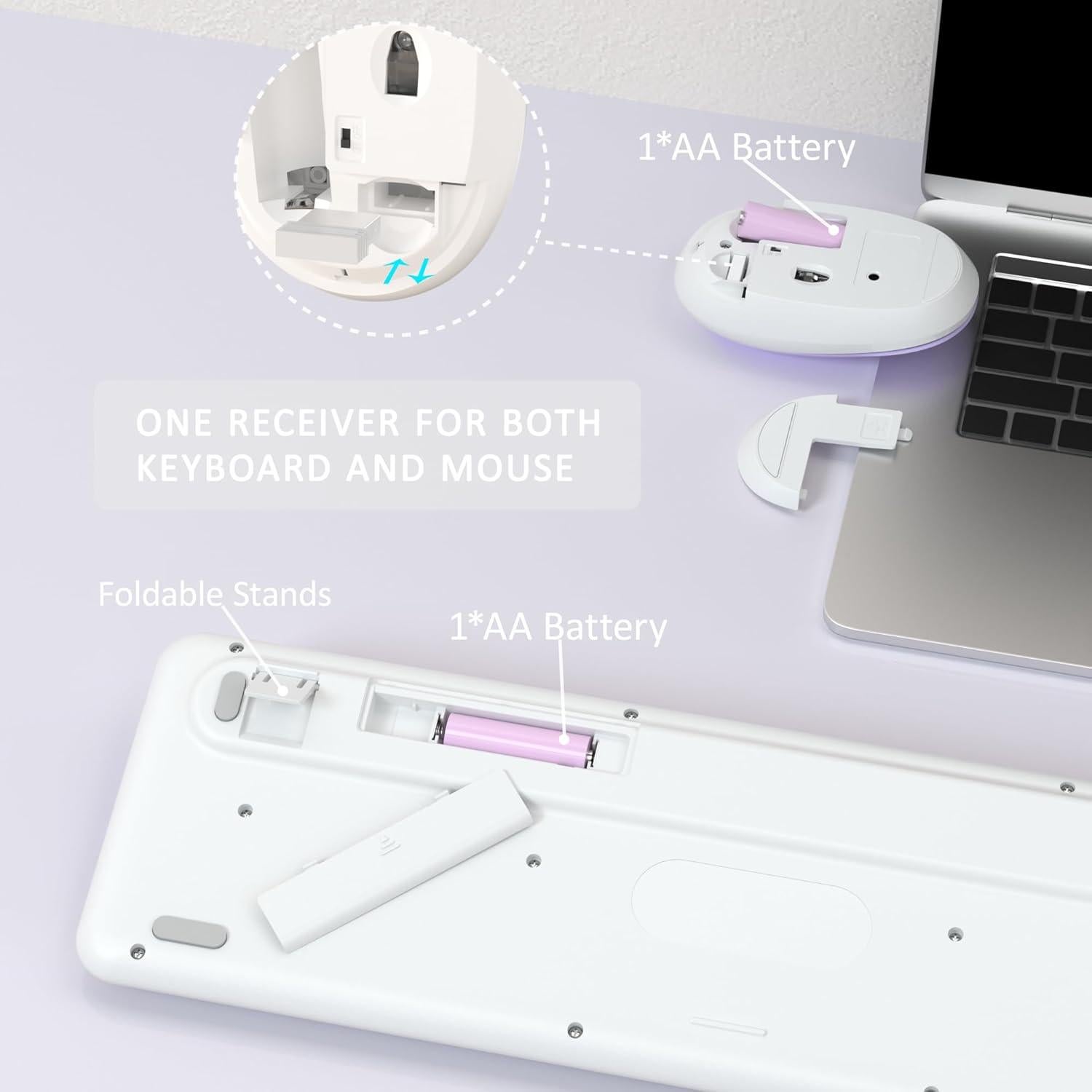 Combo Teclado y Ratón Inalámbrico COVEVA Retro 2.4GHz Colorido