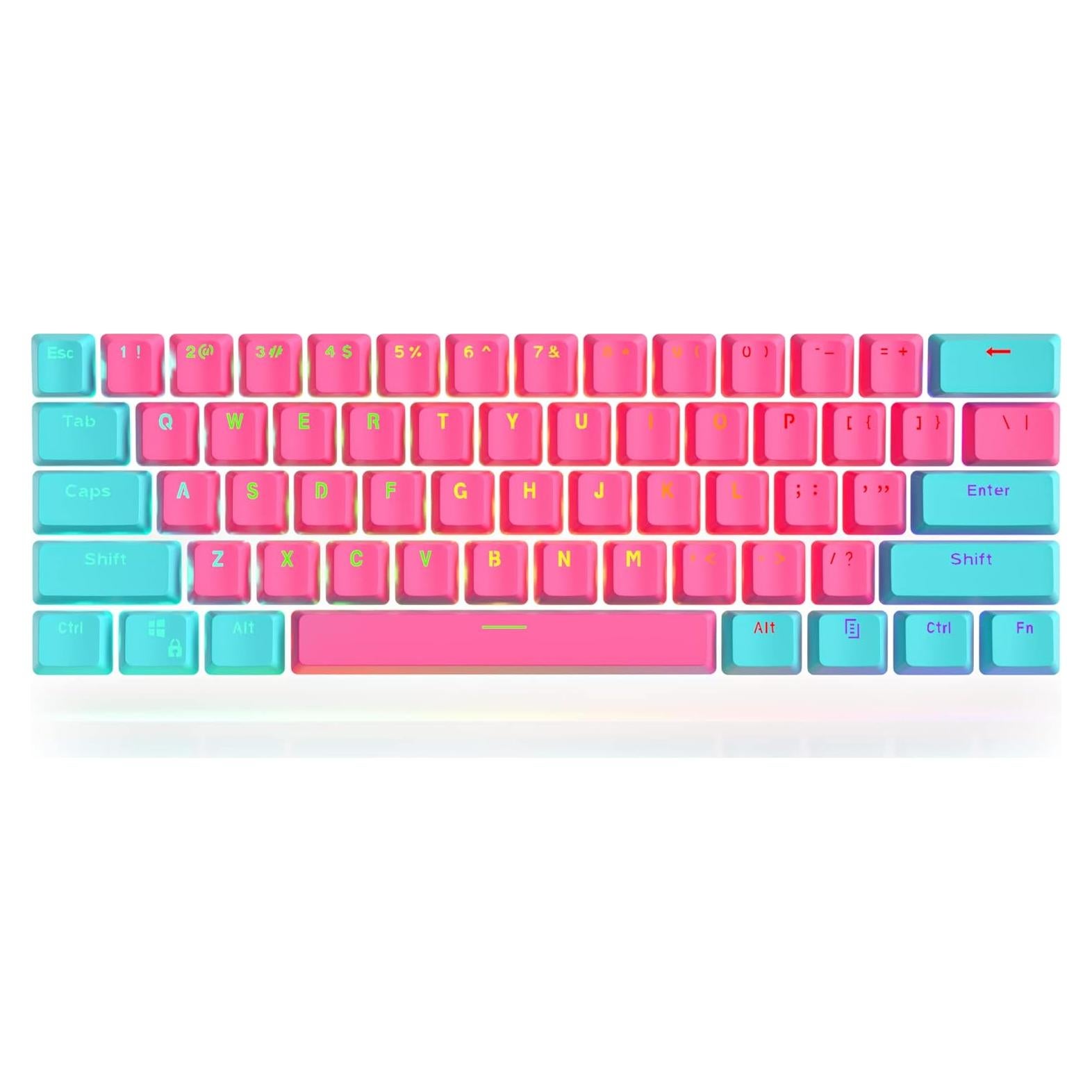 Juego de Teclas PBT Retroiluminadas Guffercty kred 61 Teclas