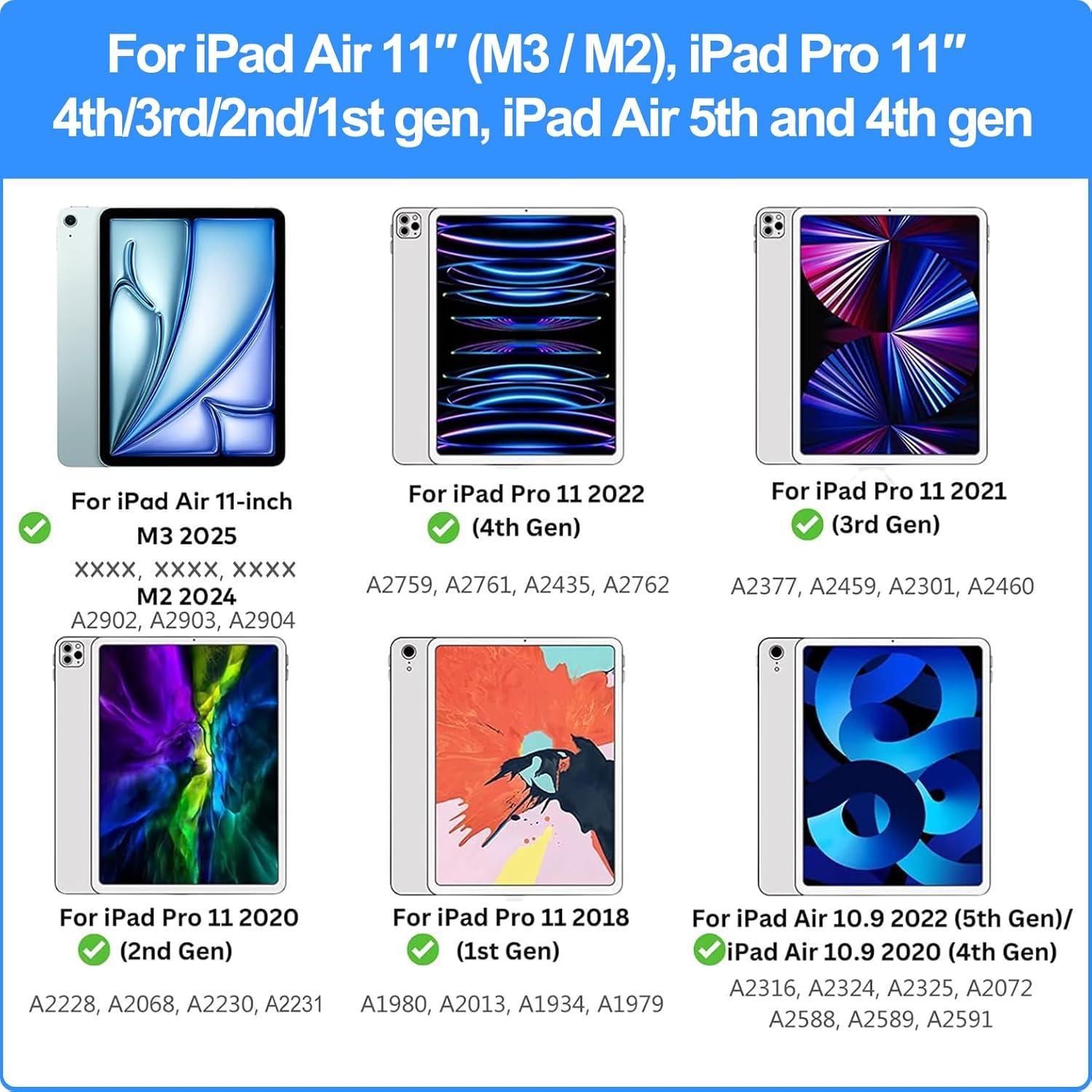 Funda Teclado Mágico Jibrealg para iPad Air/Pro 11" Negro