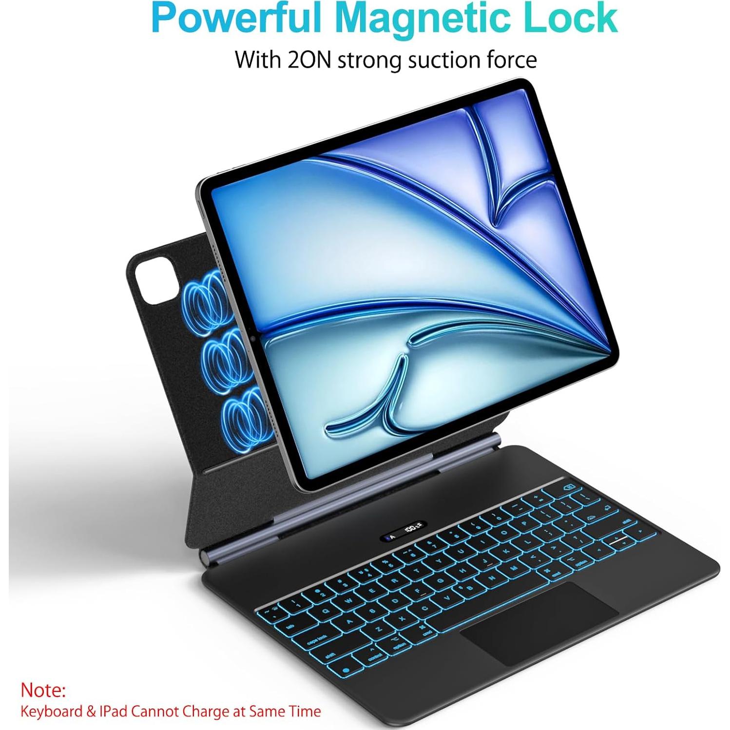 Funda Teclado Mágico Jibrealg para iPad Air/Pro 11" Negro