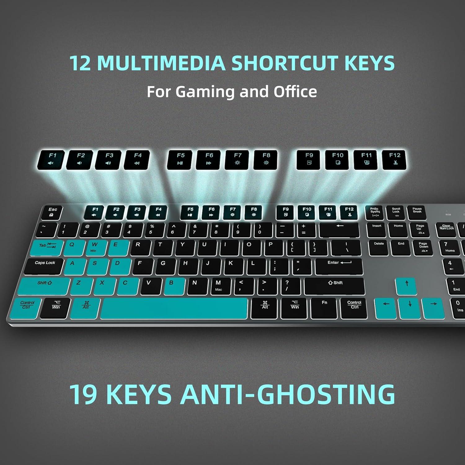 Teclado Retroiluminado B.Friend K3 USB-C y USB-A Gris Negro