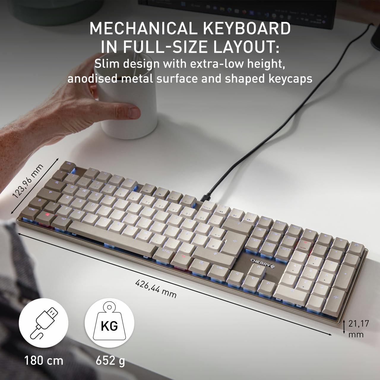 Teclado Mecánico Cherry KC 500 MX LP | Iluminación Blanca | Teclas PBT