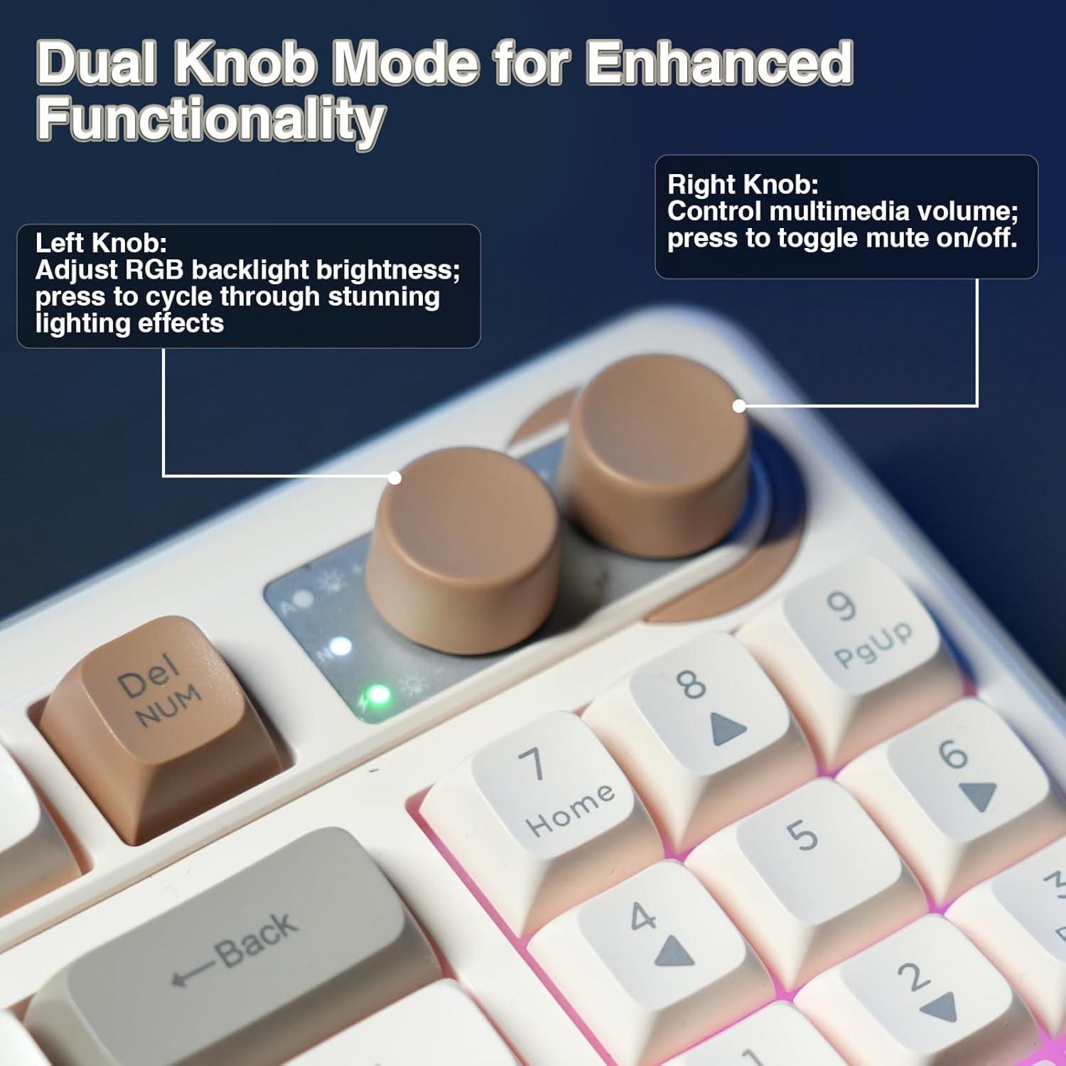 Teclado Gaming Inalámbrico Solakaka SK90 75% Crema RGB