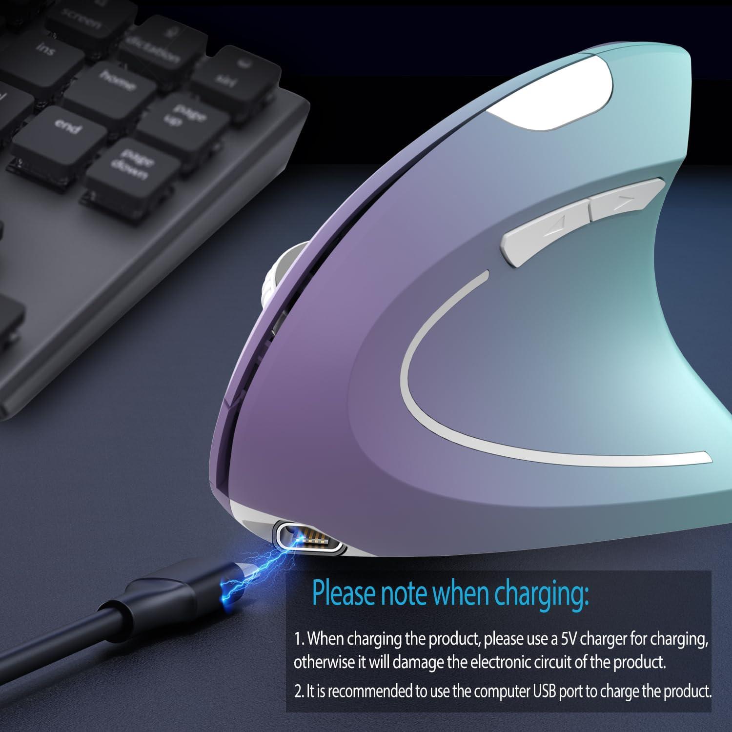 Ratón Vertical Inalámbrico Recargable Vassink 800/1200/1600 DPI