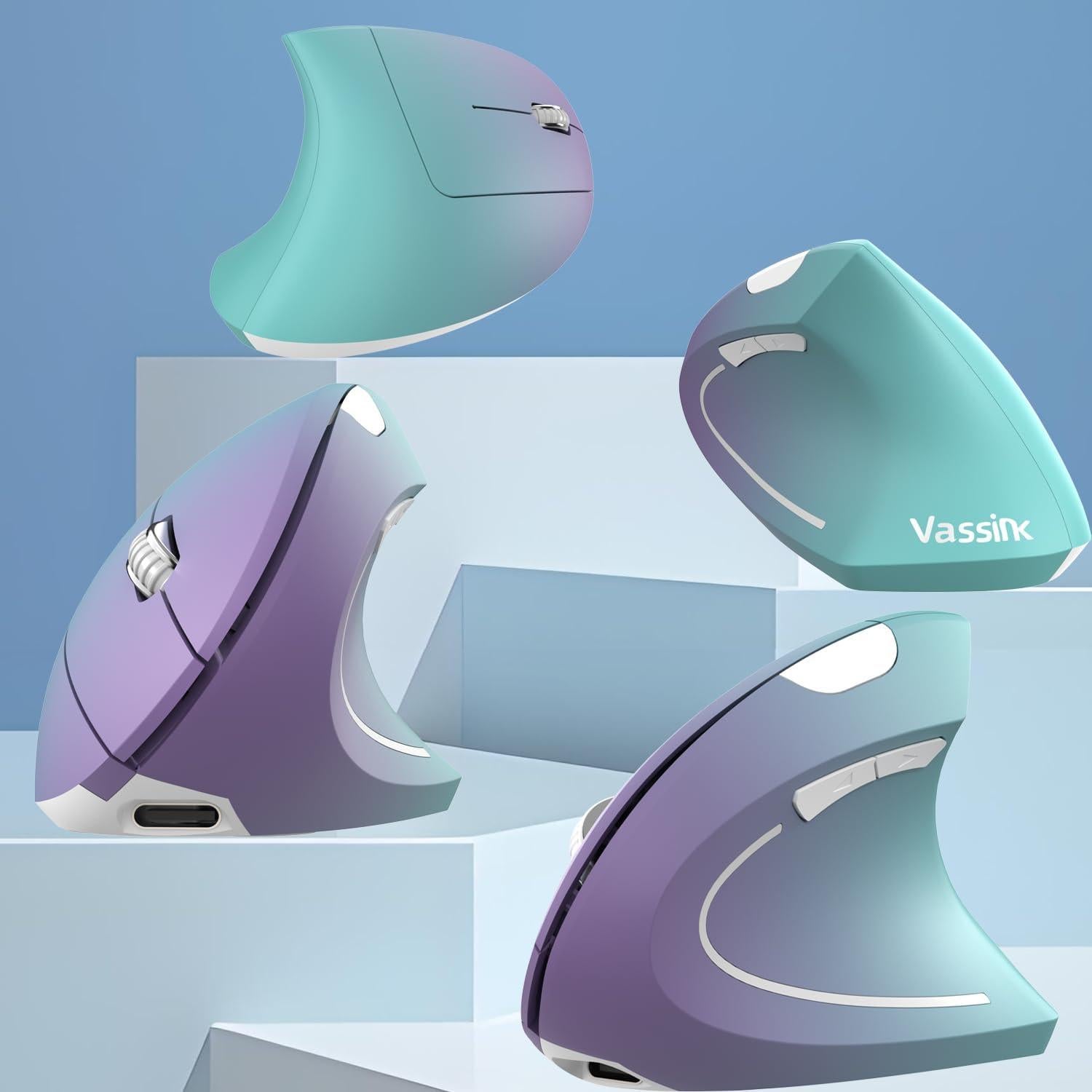 Ratón Vertical Inalámbrico Recargable Vassink 800/1200/1600 DPI