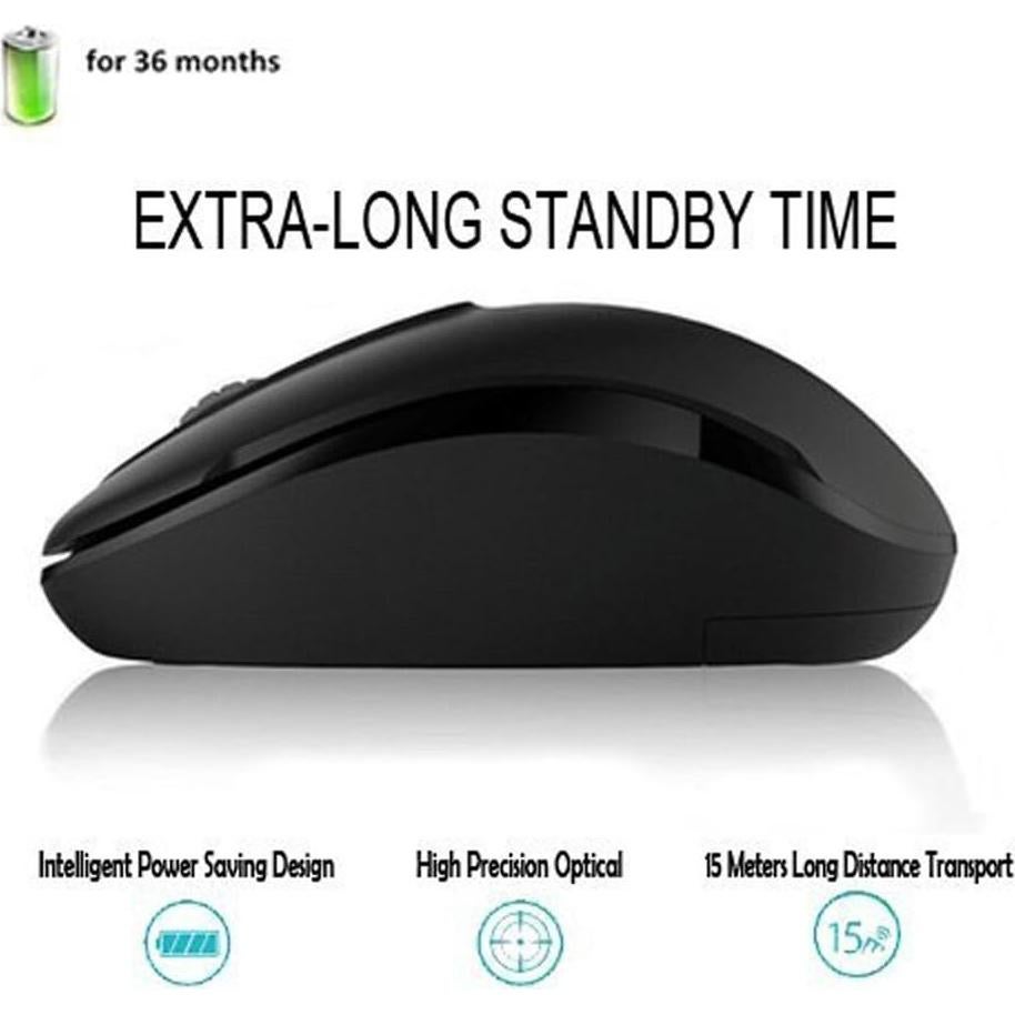 Ratón Inalámbrico Silencioso MiraCase ML05 1600 DPI Negro