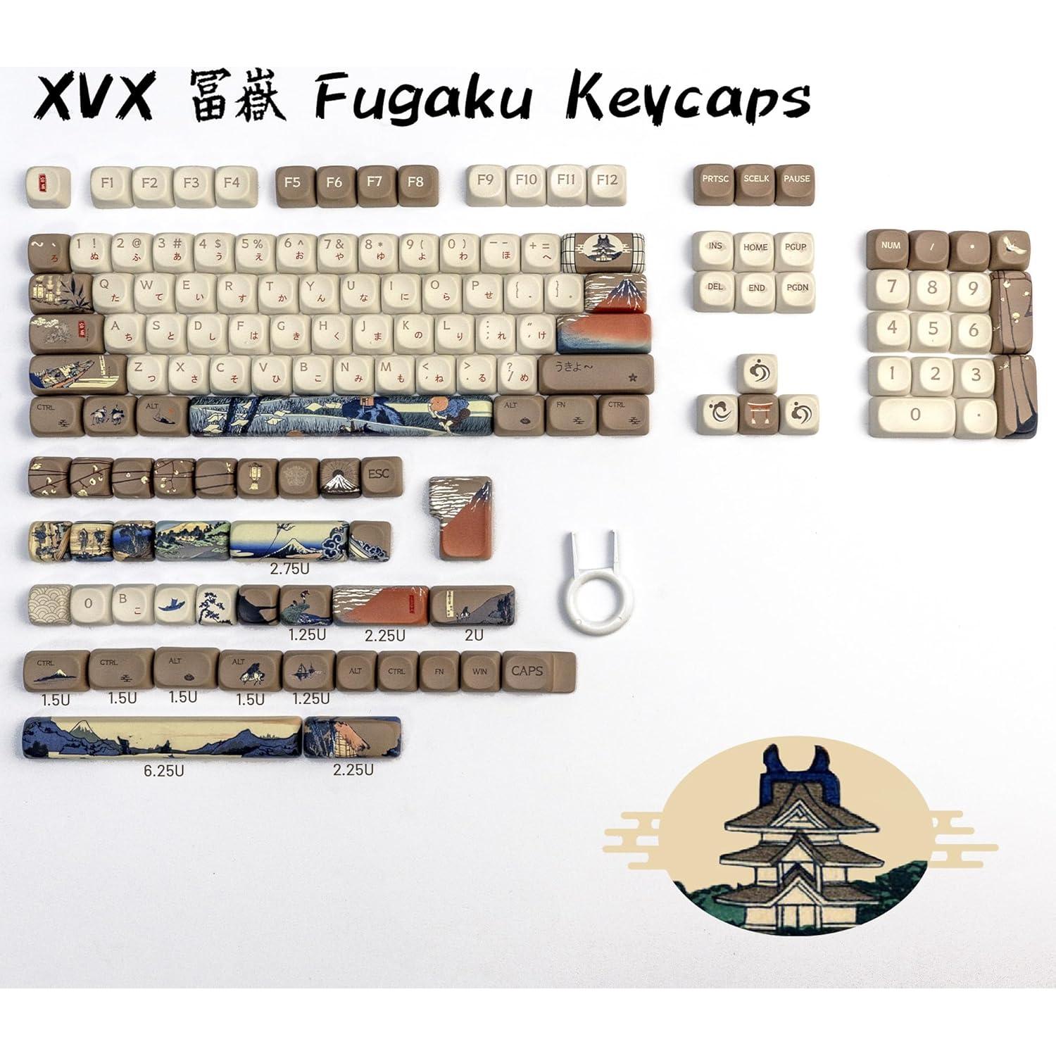 Conjunto de Teclas PBT MOA OHY 140 Teclas Marrón Café