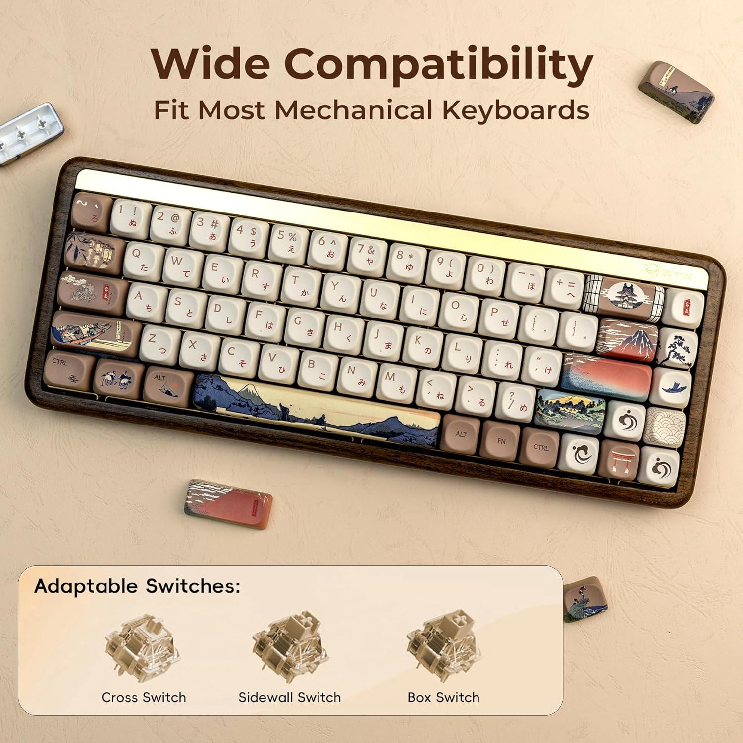 Conjunto de Teclas PBT MOA OHY 140 Teclas Marrón Café