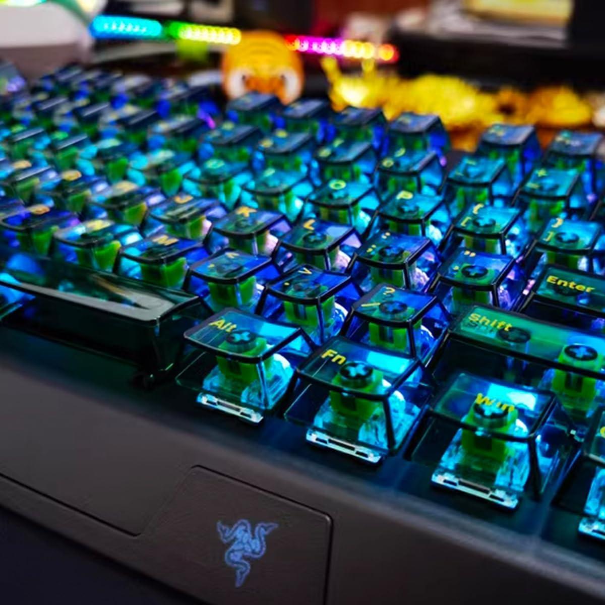 Conjunto de Teclas PBT Retroiluminadas Sumgsn 156 Teclas Verde