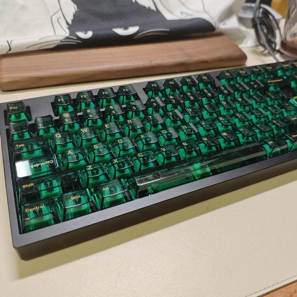 Conjunto de Teclas PBT Retroiluminadas Sumgsn 156 Teclas Verde