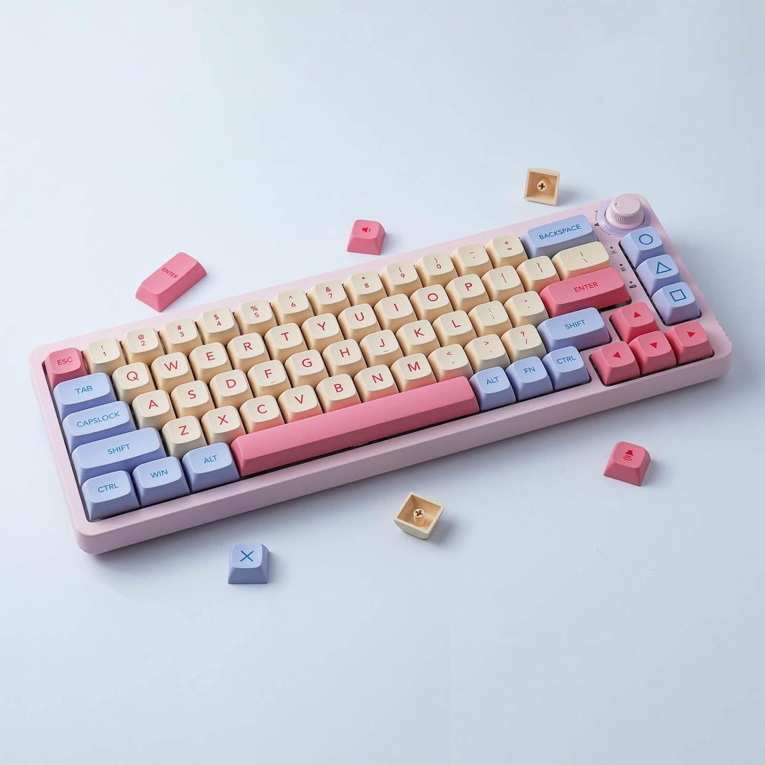Teclas de Malvavisco Hyekit - 132 Piezas PBT XDA para Teclados