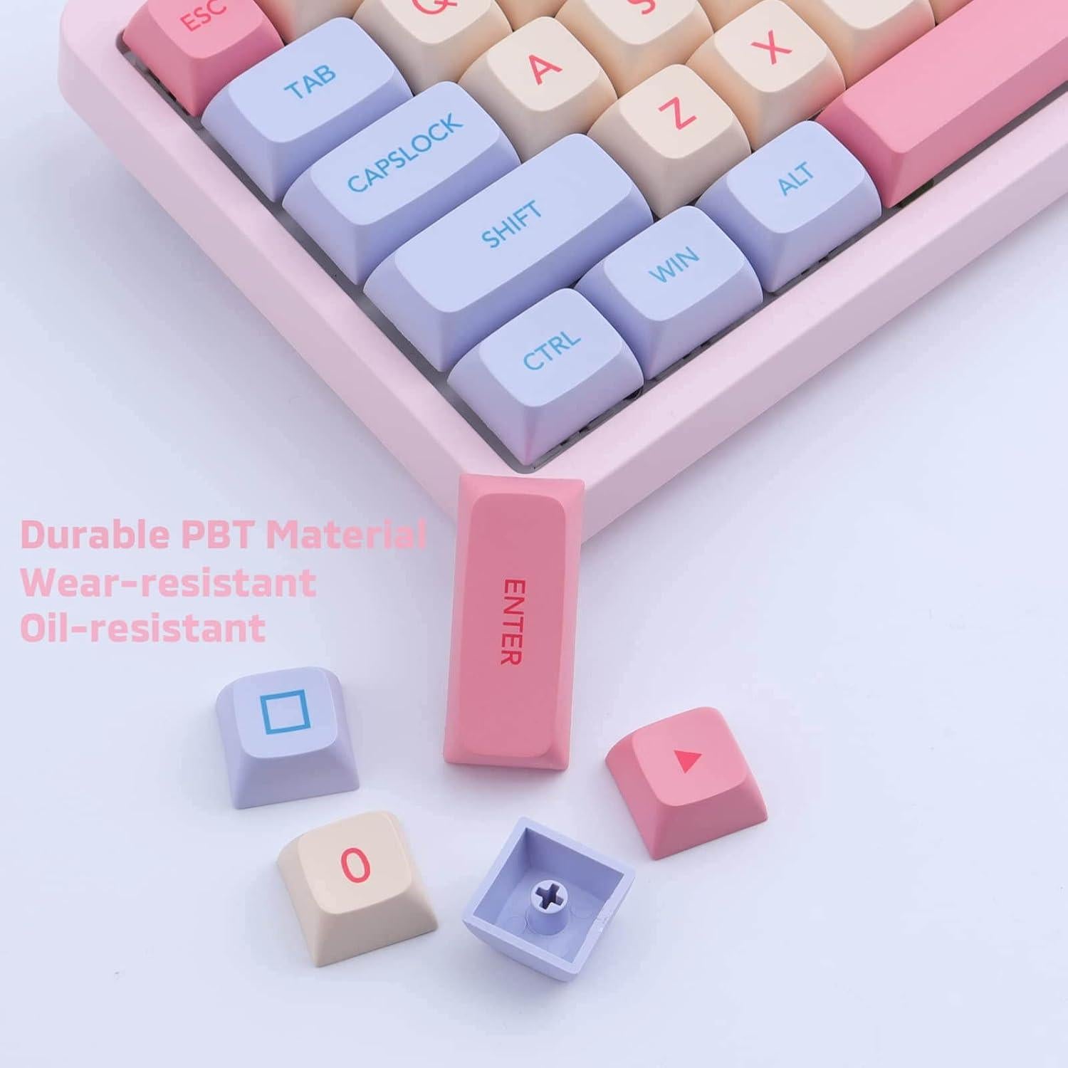 Teclas de Malvavisco Hyekit - 132 Piezas PBT XDA para Teclados